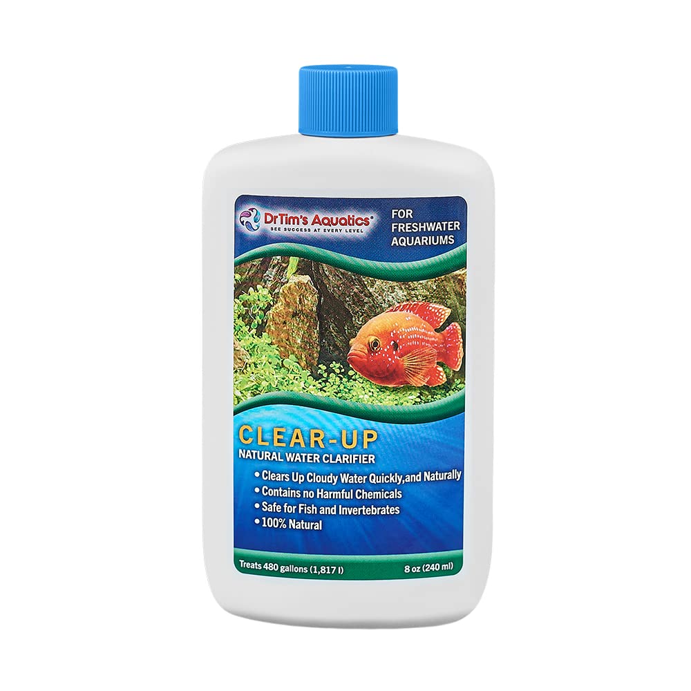 Dr.Tims Aquatics Freshwater Clear-UP Natural Water Clarifier - for Fish Tanks, Aquariums, Water Filtering, Disease Treatment - E