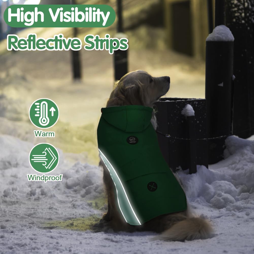 Emust Dog Jacket, Small Medium Large Dogs Winter Coats, Cozy Dog Winter Vests For Dogs With Reflective Strip,Thick Windproof Win