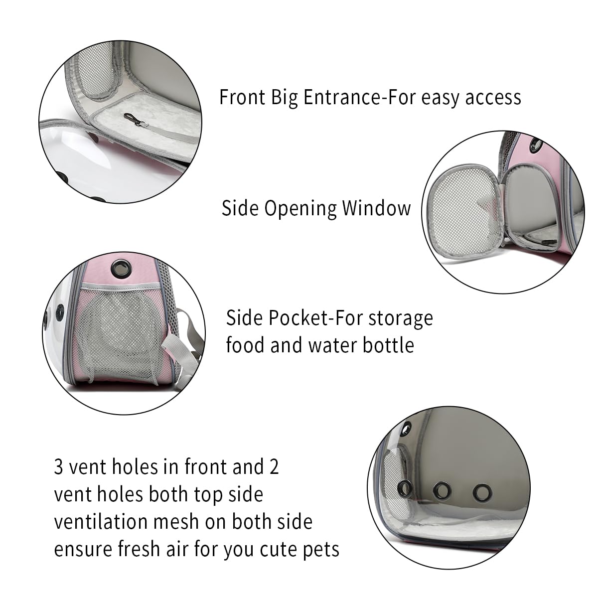 Hcupet Travel Backpack Carrier With Harness And Leash Set,Lizard Backpack Carrier,Space Capsule Clear Bubble Window Astronaut Re