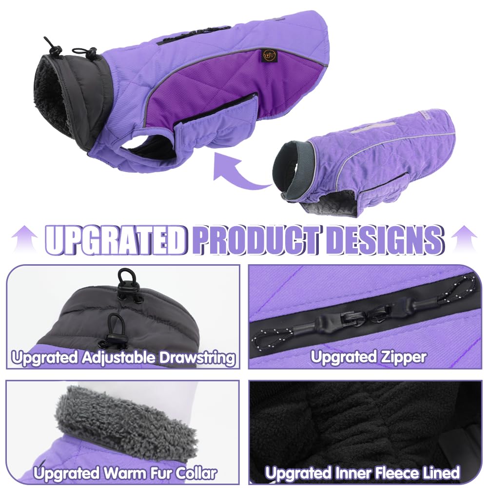 Emust Winter Dog Coats, Fleece Dog Apparel For Cold Weather, British Style Windproof Warm Dog Jacket For Small Dog Coats For Win