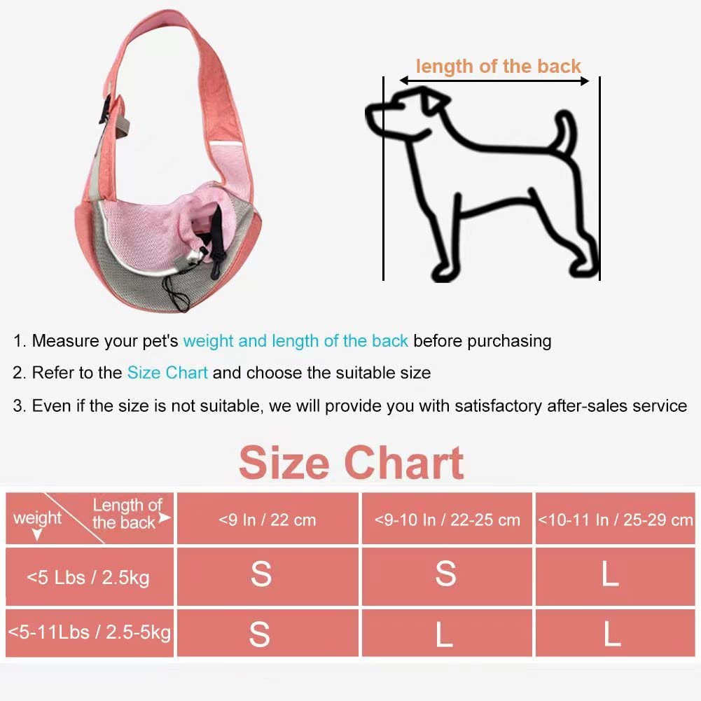 Feimax Pet Dog Sling Carrier Puppy Pet Slings Bag For Small Dogs Cats Satchel Carriers Breathable Mesh Hand Free With Adjustable Strap Doggie Crossbody For Outdoor Travel (Small, Pink)