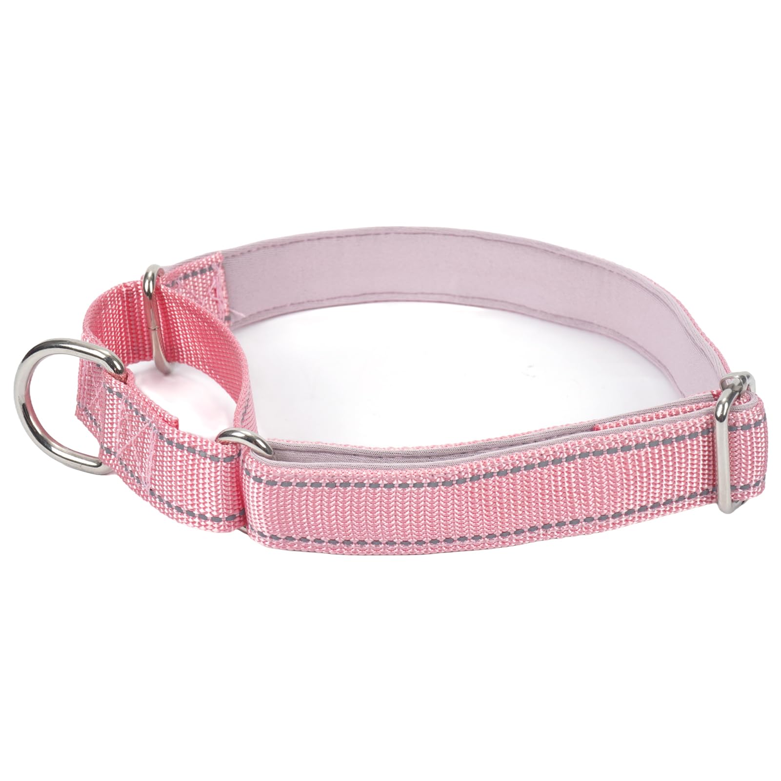 SGODA Martingale Dog Collar, Reflective Nylon Padded Dog Training Collars for Small Dogs, Pink S