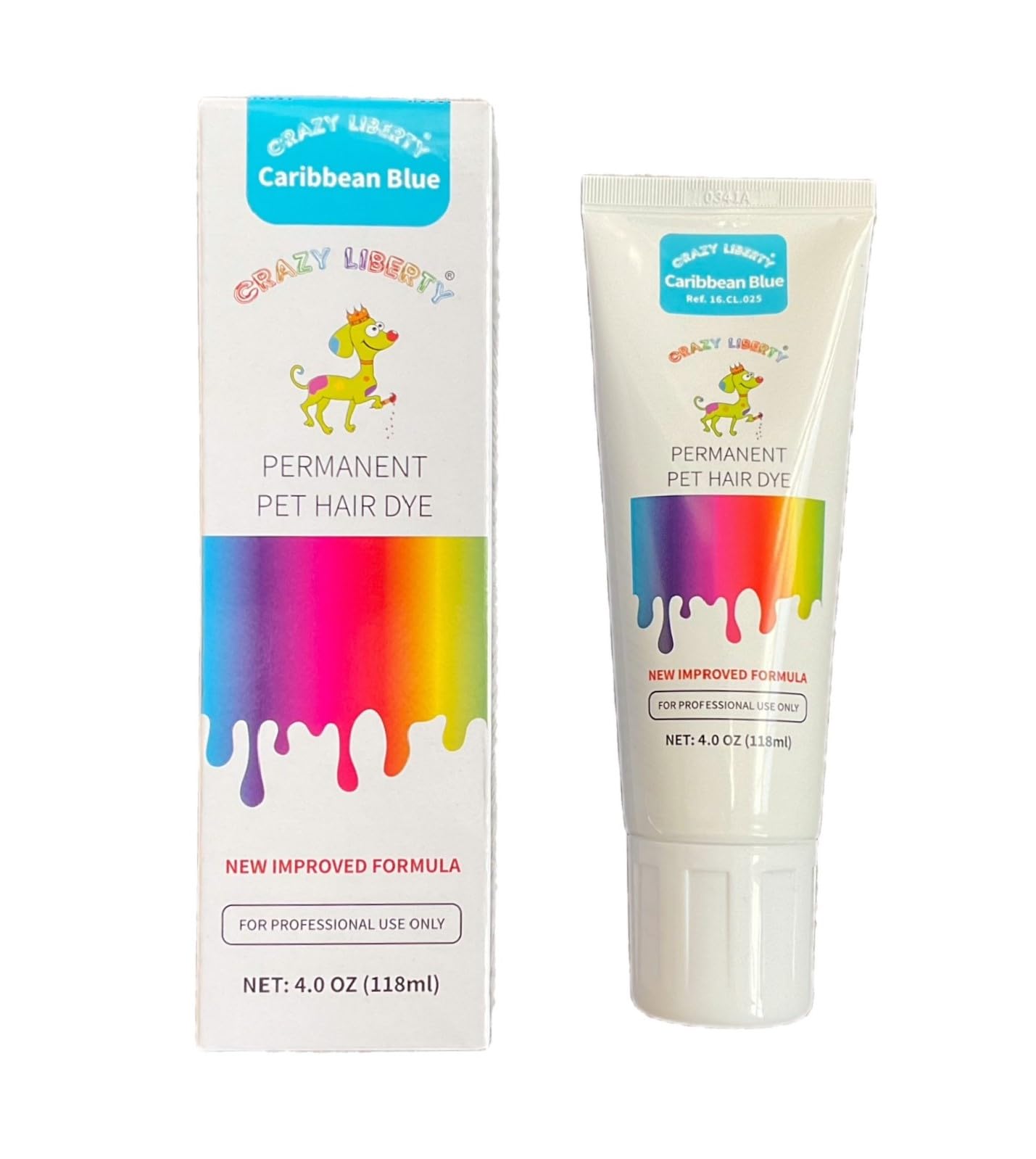 Crazy Liberty Permanent Hair Dye For Dogs And Horses, 4 Oz Tube. (Caribbean Blue)