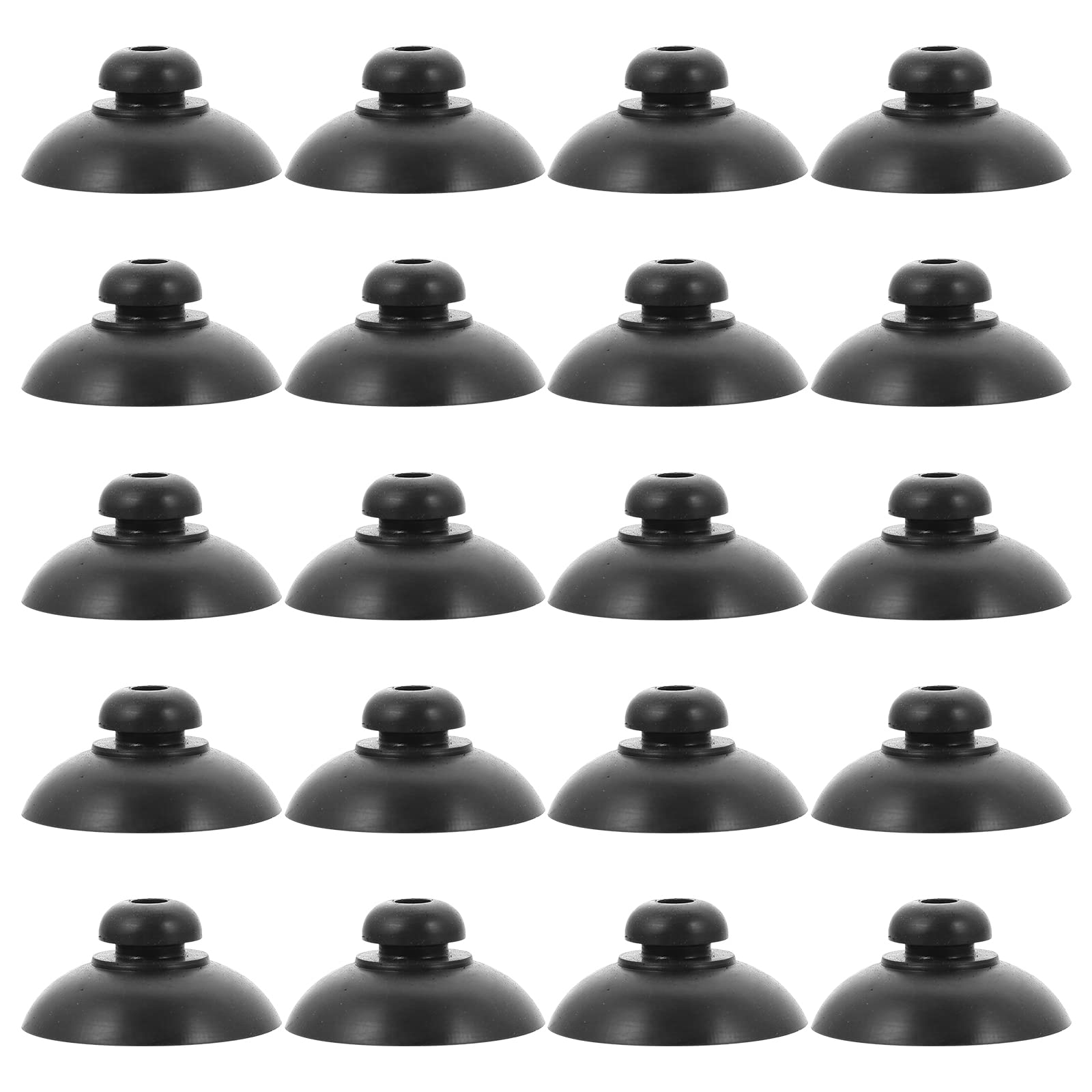 Luozzy 20Pcs Aquarium Suction Cup Clips 25Mm Black Sucker Clip Holder Clamp Fish Tank Accessories Filter Air For Fish Tank Aeration Setup, Black