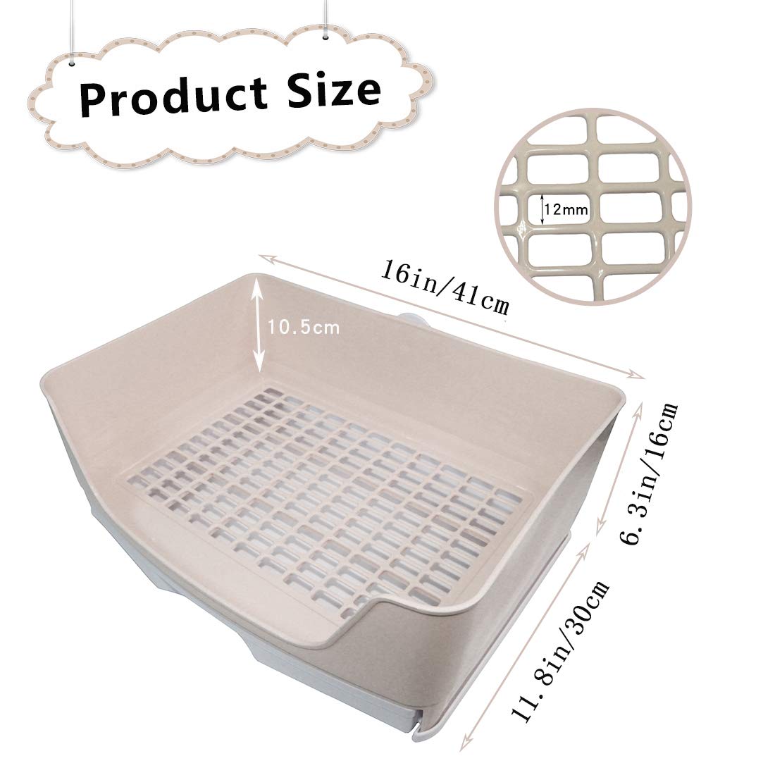 Pinvnby Large Rabbit Litter Box Bigger Pet Litter Pan Trainer With Drawer Corner Toilet Box For Adult Guinea Pigs Chinchilla Ferret Hedgehog Small Animals(Brown)