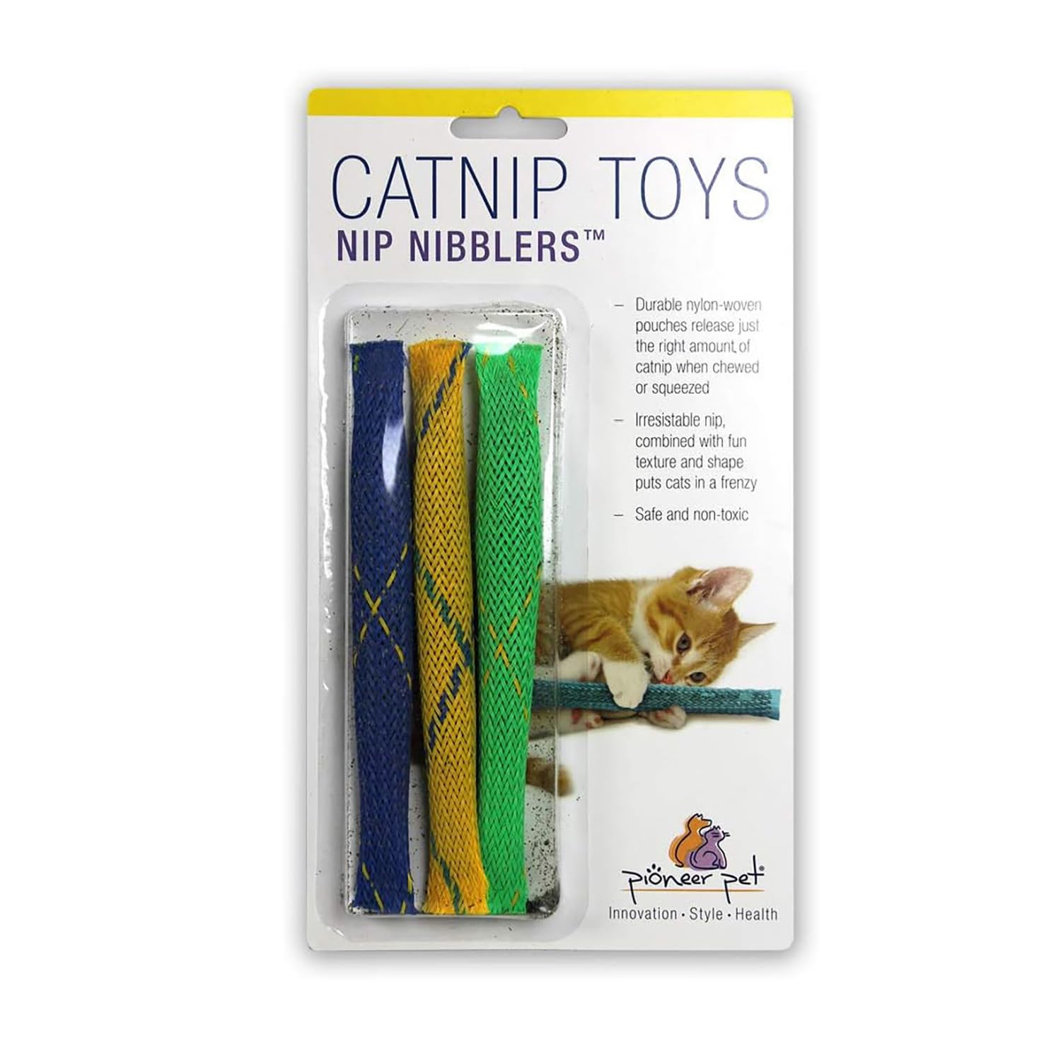 Pioneer Pet Nip Nibblers Catnip Toy – 3 Pack – Catnip Filled Toys For Indoor Cats -Teething Toy For Kittens That Bite And Chew