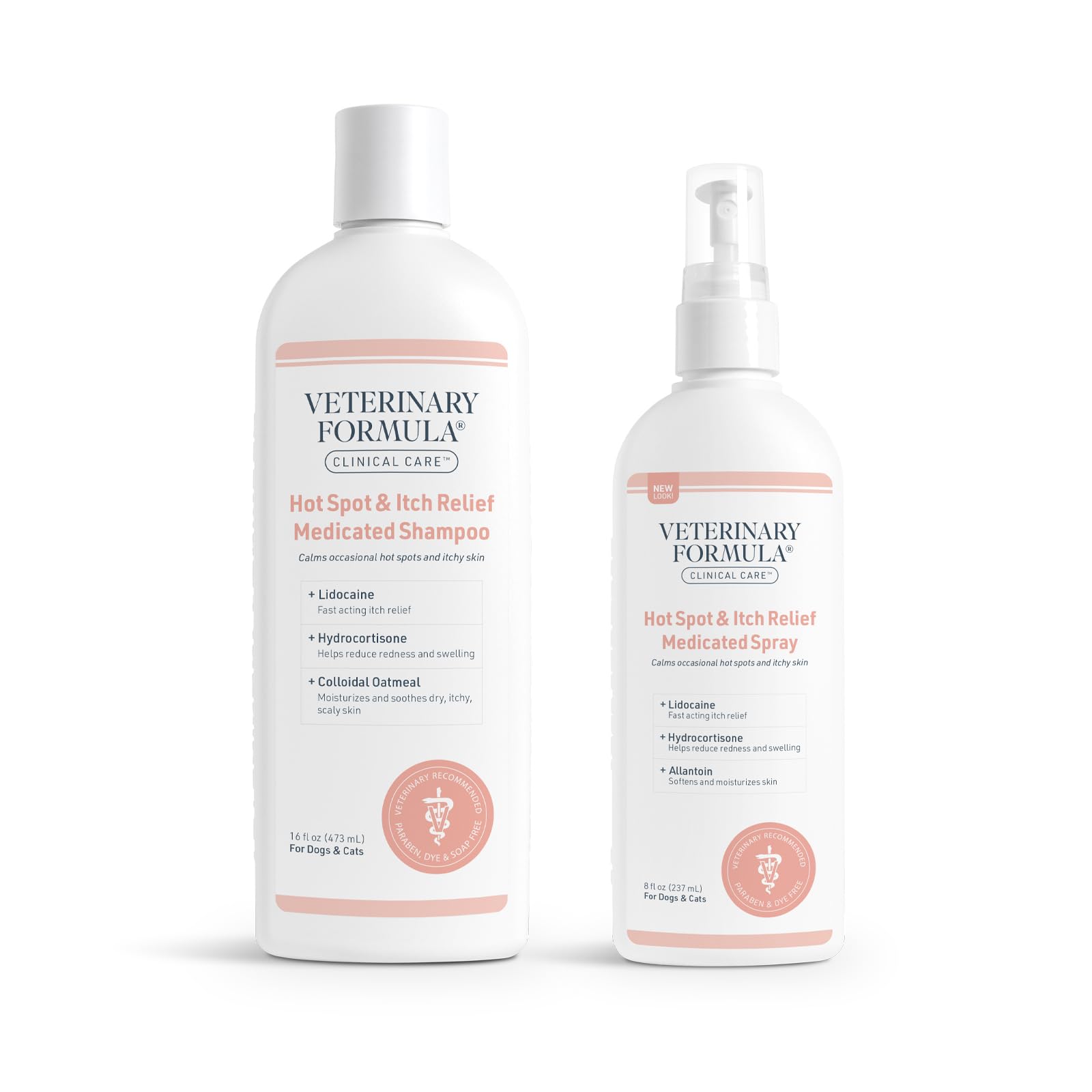 Veterinary Formula Clinical Care Hot Spot & Itch Relief Medicated Shampoo and Spray for Dogs and Cats - Bundle