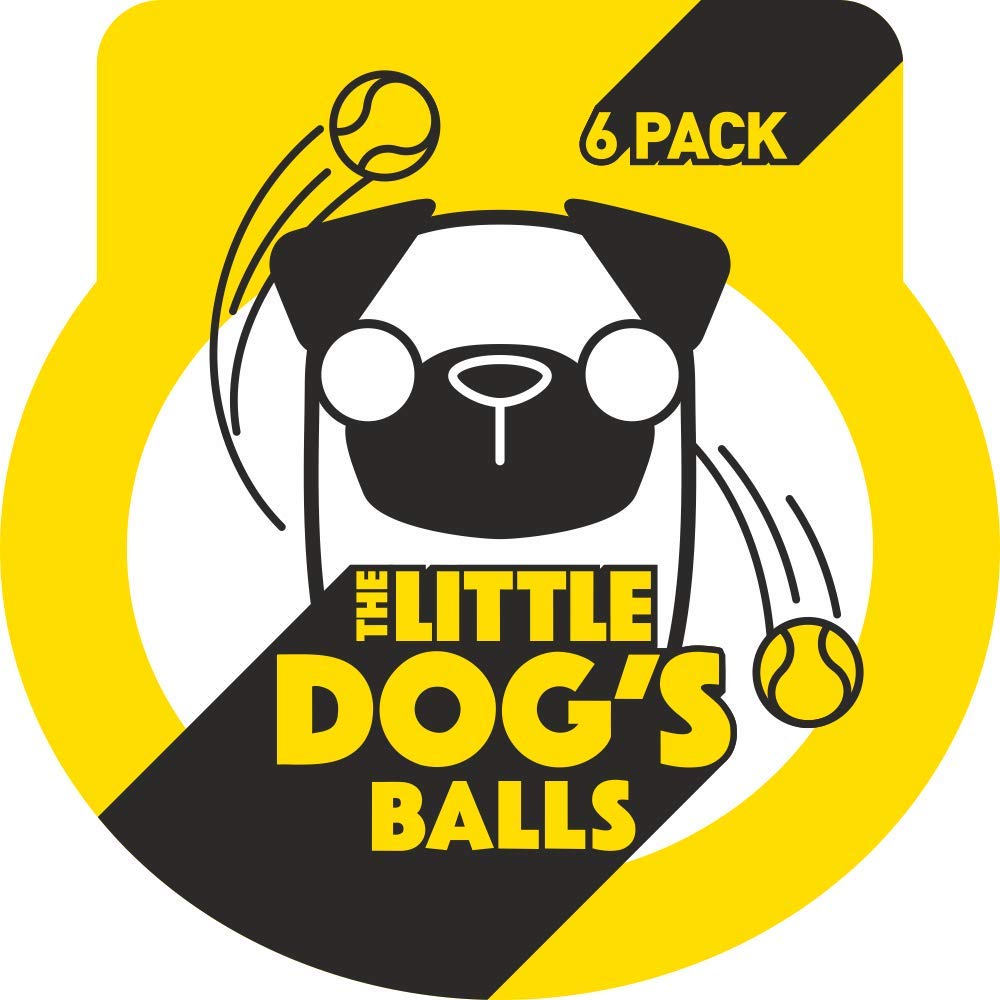 The Little Dog'S Balls, Dog Tennis Balls, 6-Pack Yellow Dog Toy, Strong Dog & Puppy Ball For Training, Play, Exercise & Fetch