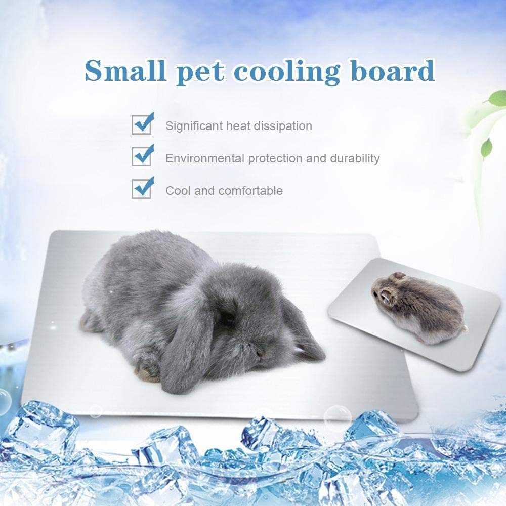 Comtim Rabbits Cooling Mat, Self Cooling Mat Pad For Hamster Guinea Pig Chinchilla Bunny Kitten Cat And Other Small Animals, Pet Cool Plate Ice Bed, Rapid Cooling - Perfect For Hot Summer Weather, M