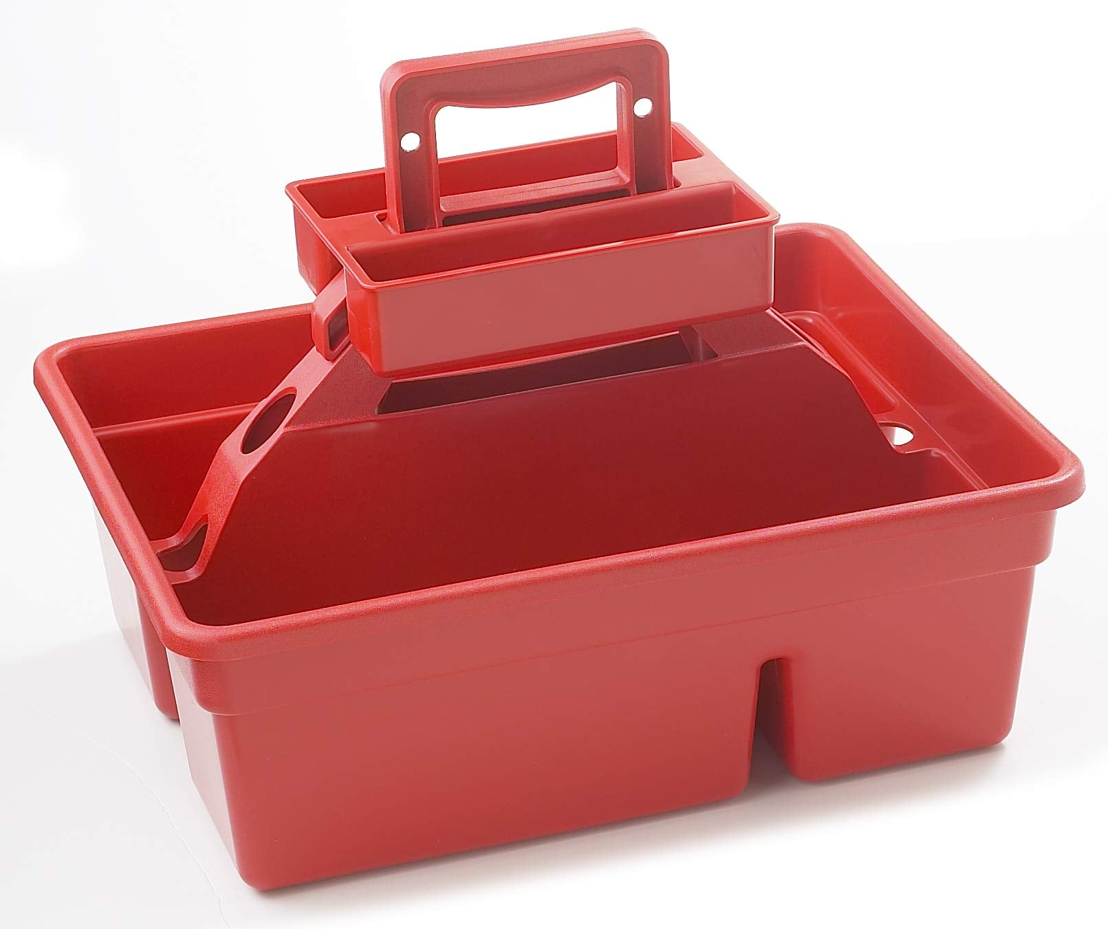 Little Giant Duratote Stable Step Stool And Tote Box With Carrying Handle, Red