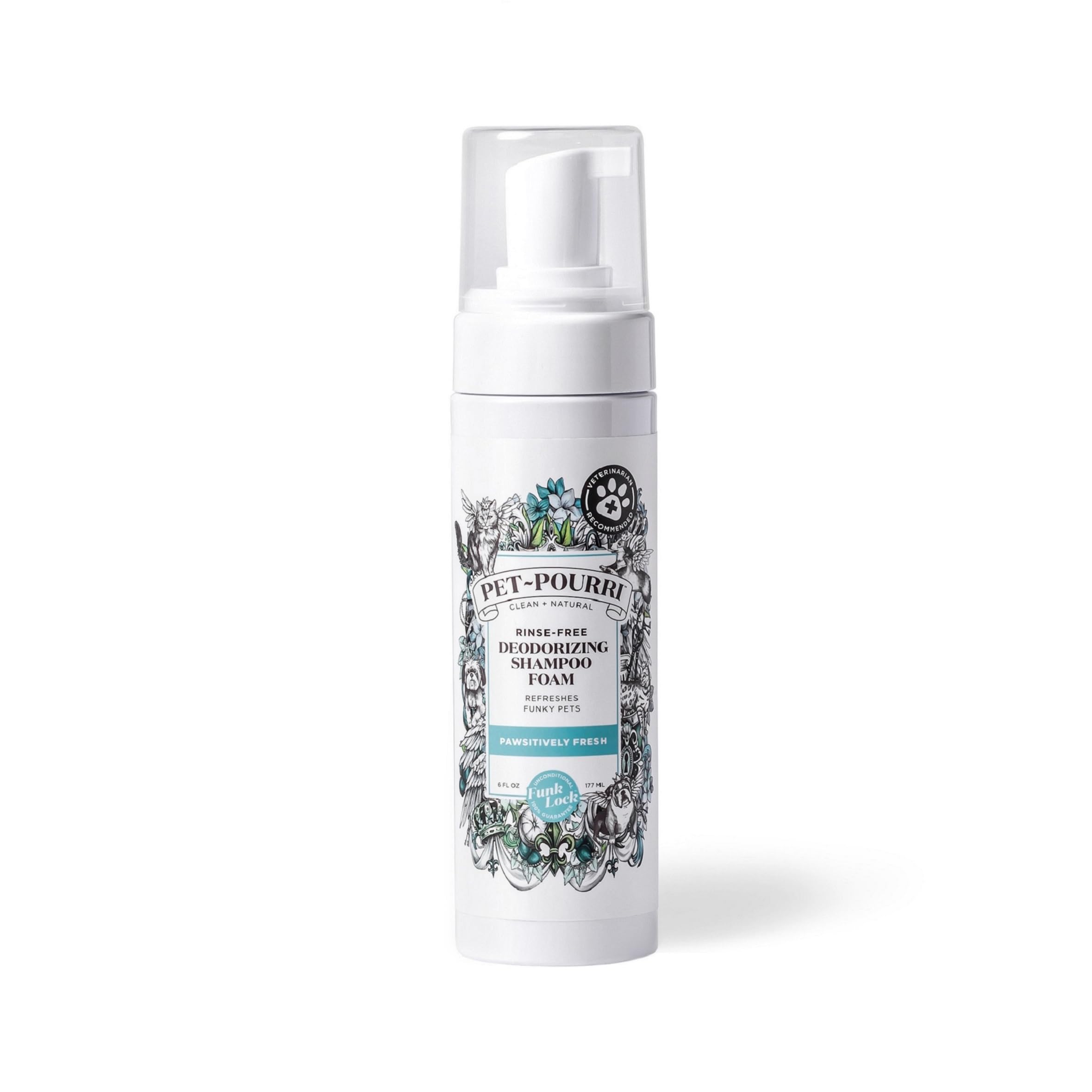 Pet-Pourri Rinse-Free Deodorizing Shampoo For Dogs & Cats - Moisturizing Skin & Coat Soothing Formula - Plant Based Ingredients 