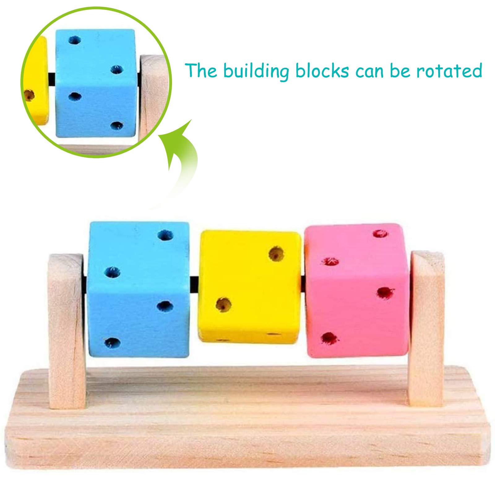 Besimple Hamster Chew Toys, Hamster Enrichment, Guinea Pig Toys And Accessories For Cage, Wood Hamster Platform Chew Toys For Teeth, Dwarf Hamster Chews, Colorful Wooden Block For Small Pets