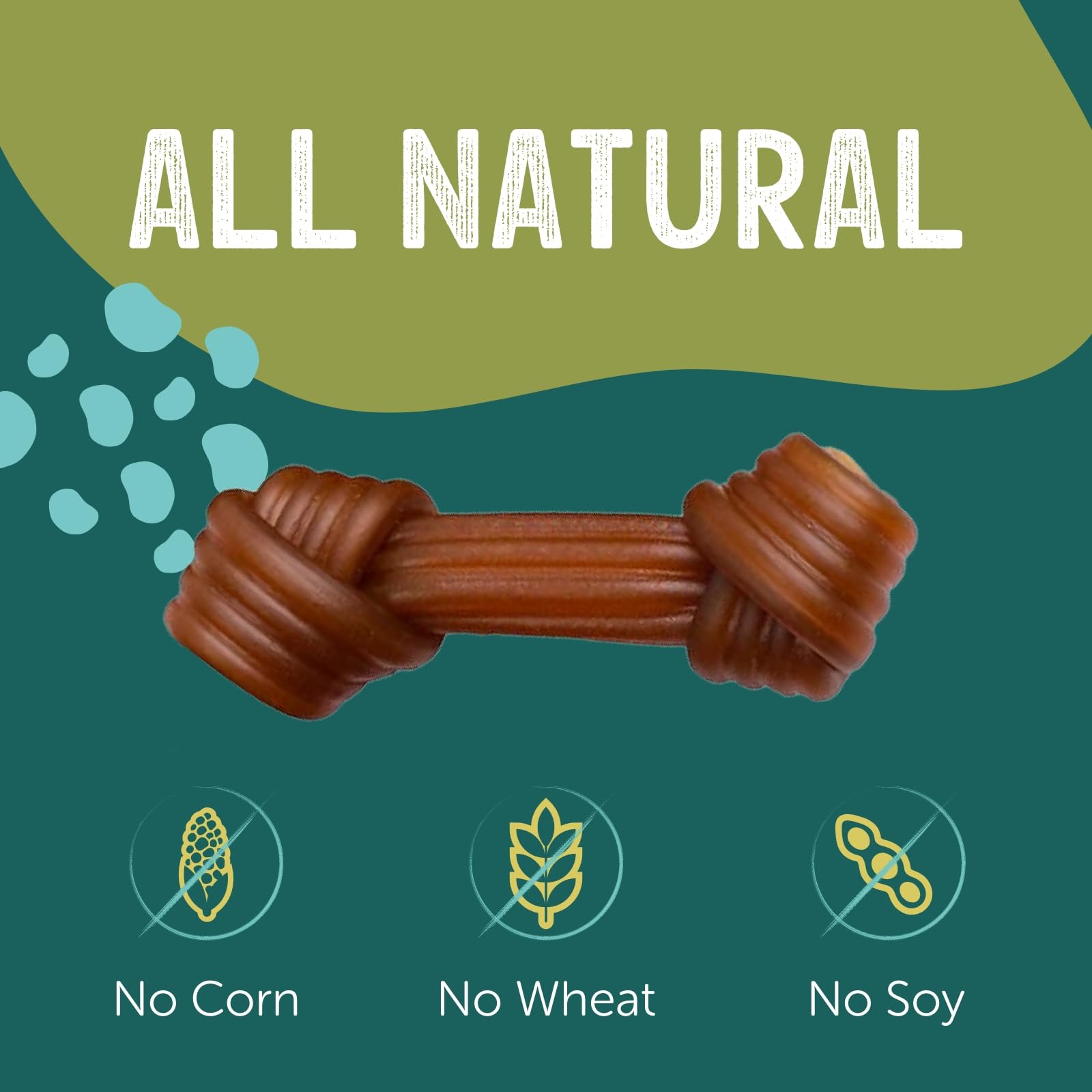 Gnawturals Rawhide Free Dog Chews | Ribbed Bones | for Large - Extra Large Dogs | Pumpkin, Psyllium Husk and Chicory Root for Ea