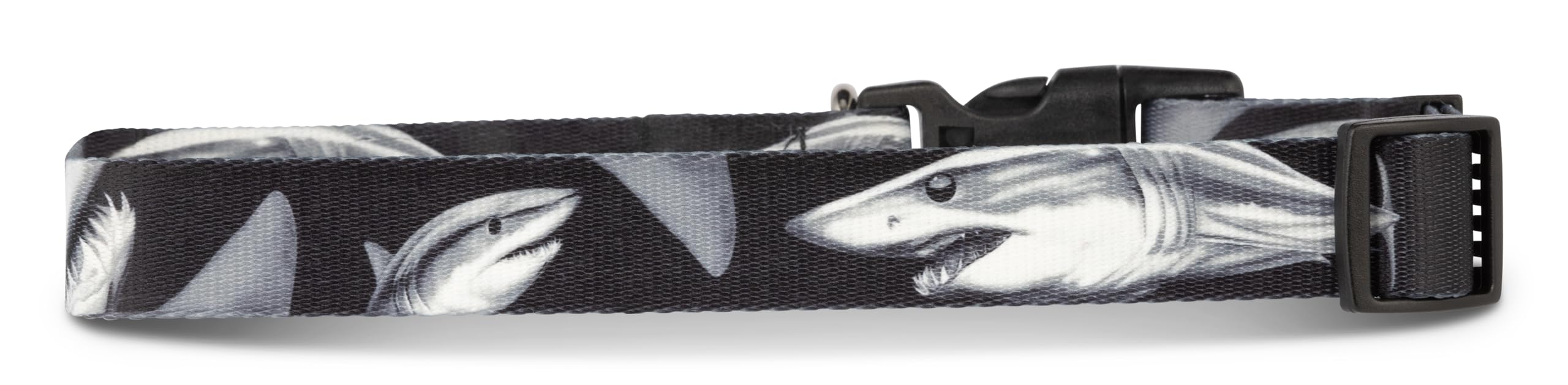 Shaka'S Salty Paws Shark Print Dog Collar For Fishing, Boating,Tropical Beach(Large Size Collar Adj. 18-26 For Dogs 50-90 Lb