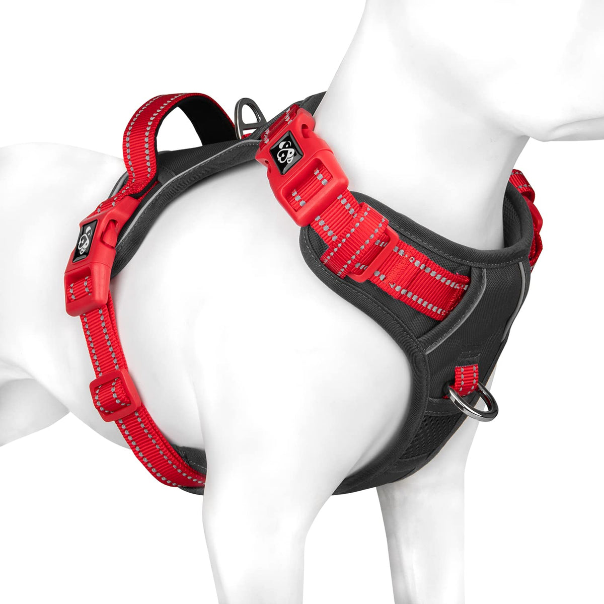 Phoepet No Pull Dog Harness, Unique Colors Reflective Adjustable Dog Vest, With Soft Training Handle Metal Clips For Small Mediu