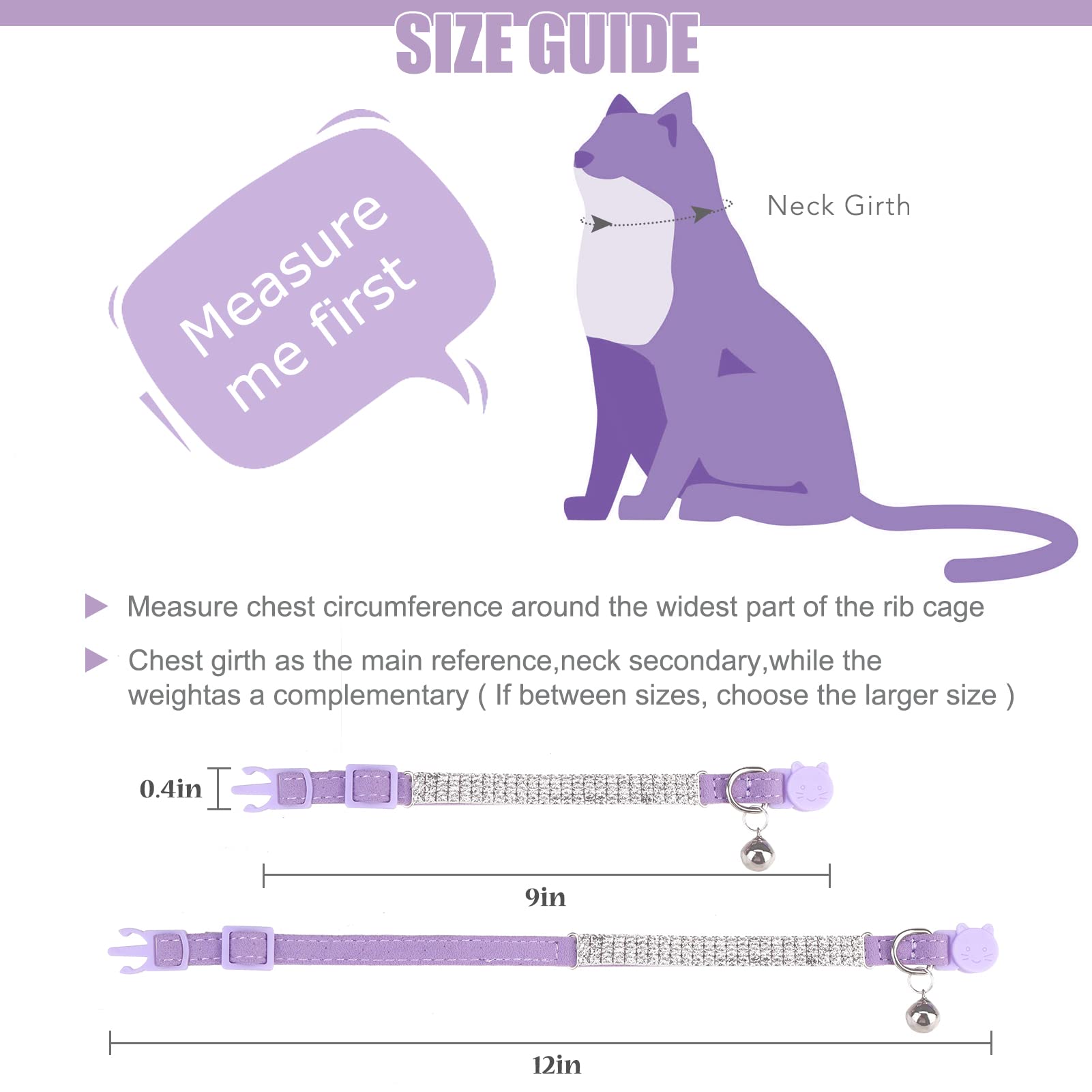 Expawlorer Soft Velvet Safe Cat Collars For Girl Cats -2 Pack Rhinestones Bling Diamante Adjustable Collars Breakaway- Chirstmas Cat Clollar Gifts With Bells For Boy Cats Kitty And Small Dogs