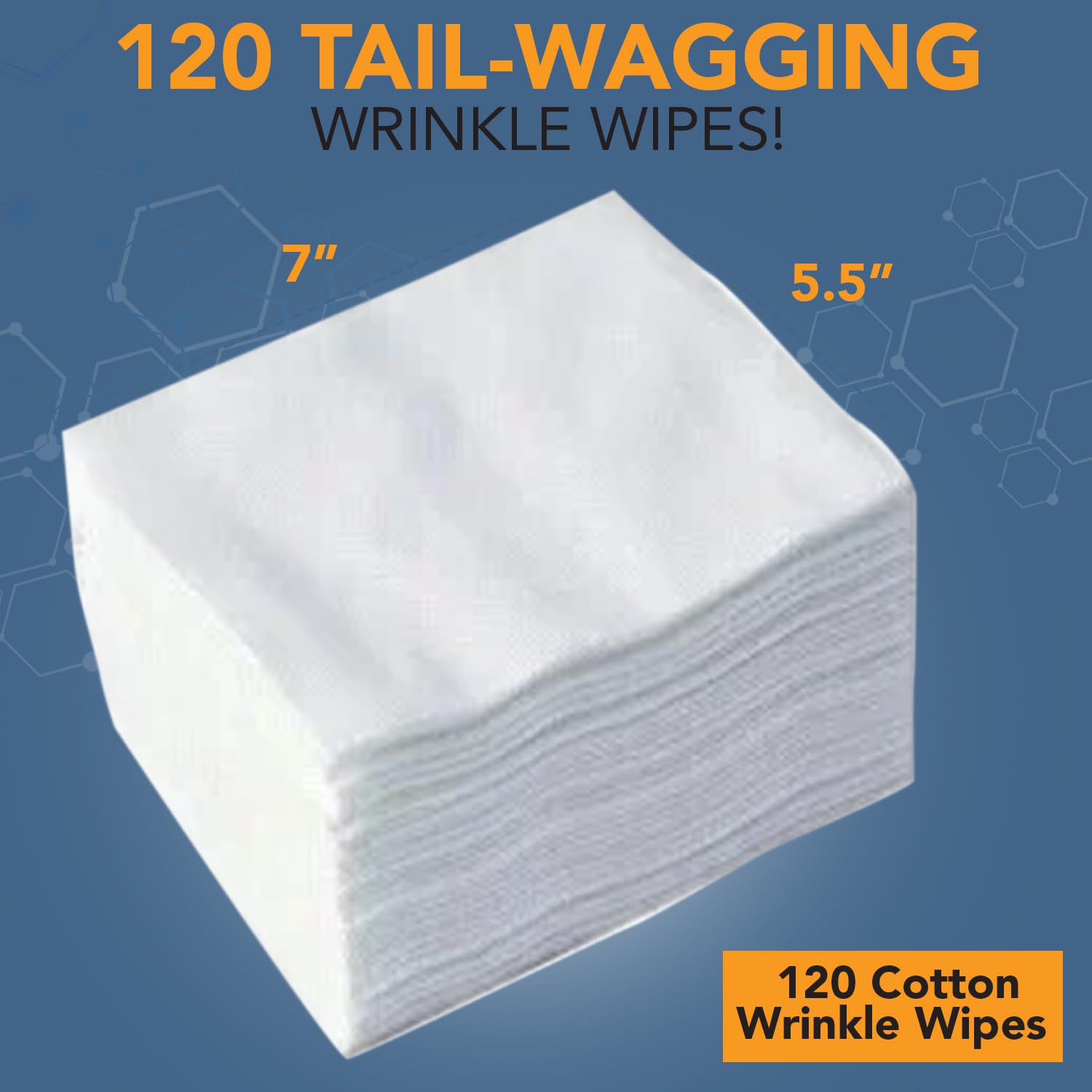 NOVEHA 120PC Large Dog Wipes - Deodorizing, Removes Dirt & Tear Stains, for Bulldogs & Pugs, 5”x7”, Clear, Model WWVAR