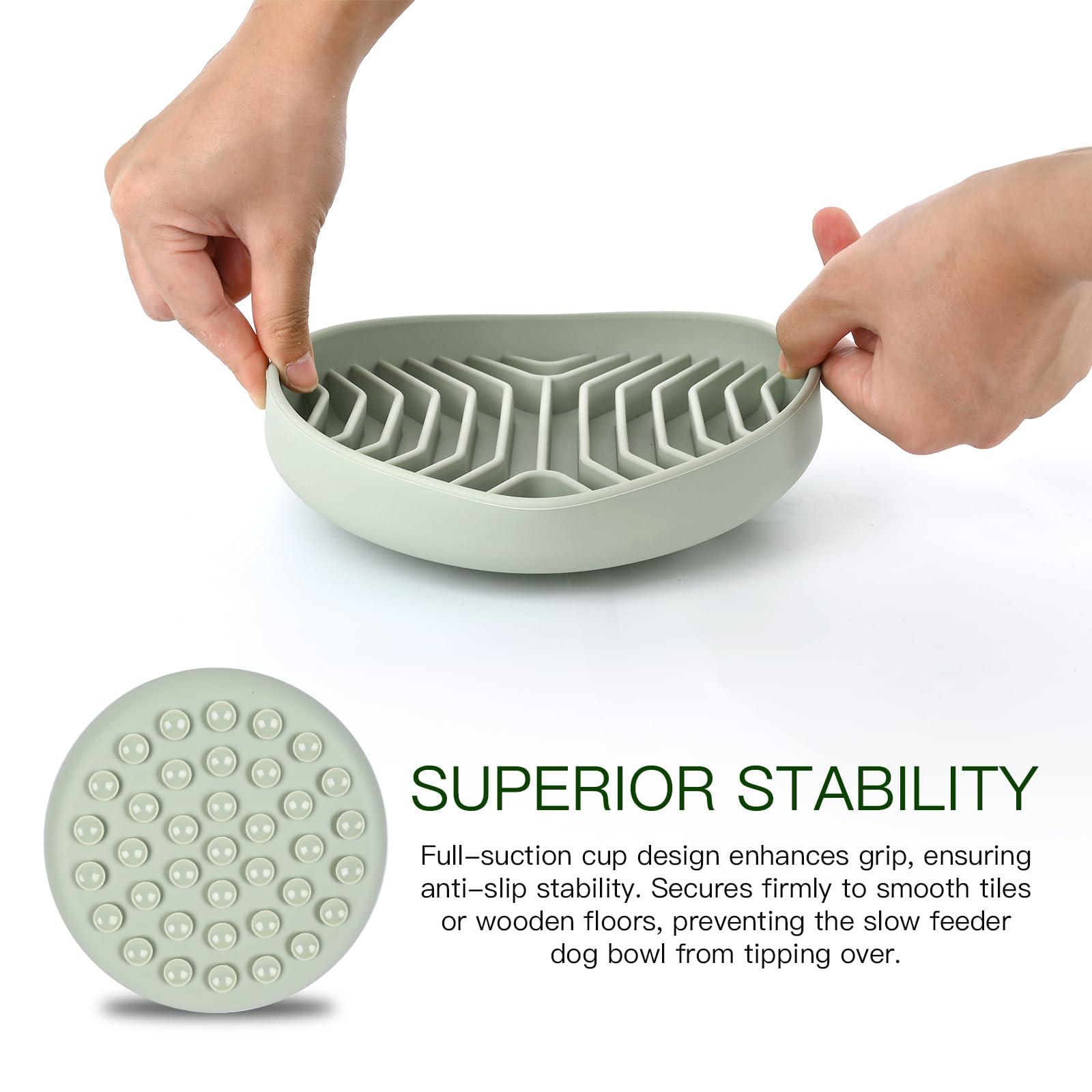 Slow Feeder Dog Bowls, Puzzle Silicone Dog Feeding Bowls with Suction Cups, Anti-Choking, Non-Slip Design, Reduces Boredom, Anxi