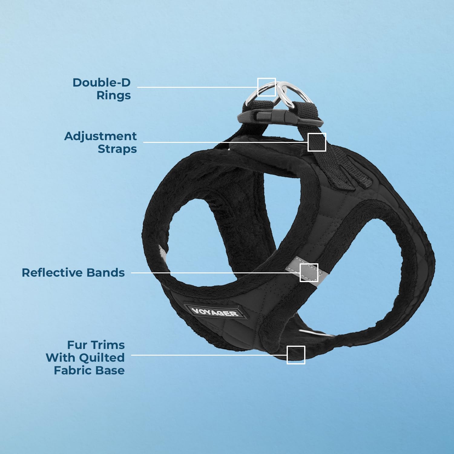 Voyager Step-In Plush Dog Harness - Soft Plush, Step In Vest Harness For Small And Medium Dogs By Best Pet Supplies - Black Plush, S (Chest: 14.5 - 16')