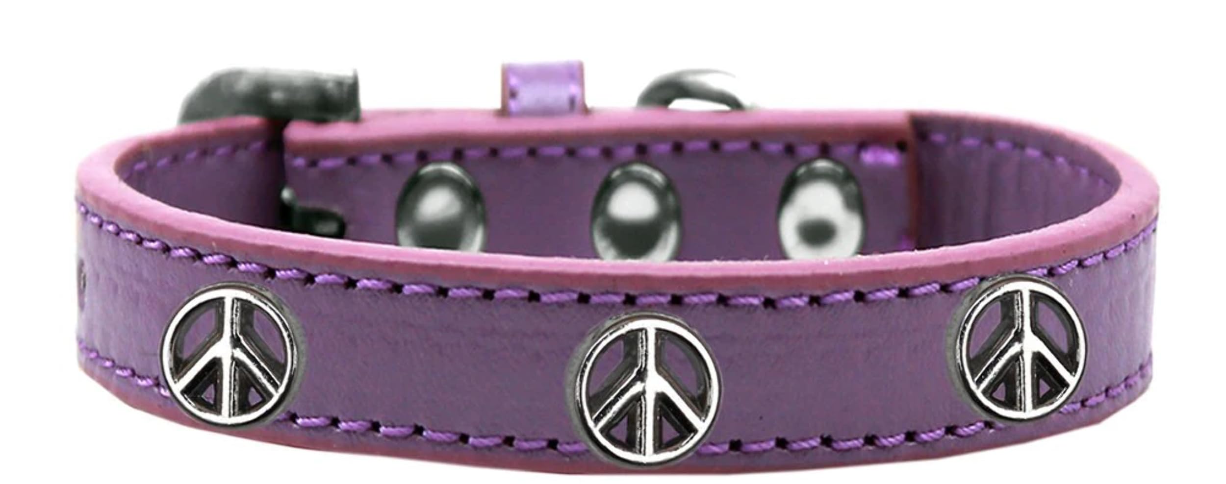 Dog, Puppy and Pet Widget Fashion Collar, Peace Sign Red 14