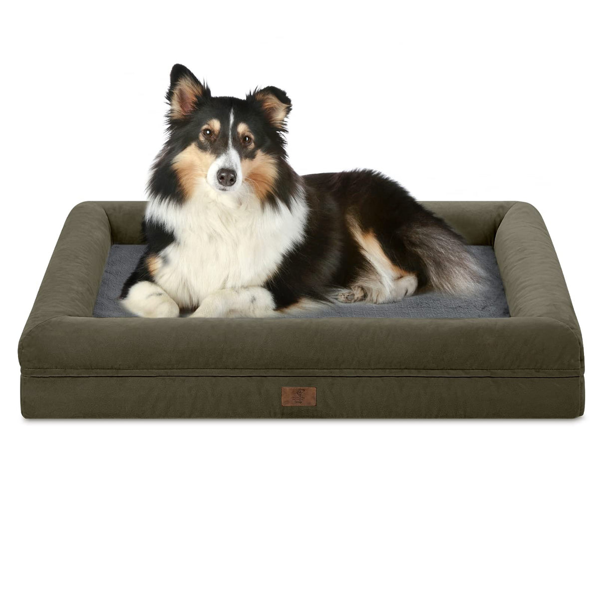 Yiruka Large Dog Bed, Orthopedic Gel Memory Foam Dog Bed, Washable Dog Bed With Removable Cover, Waterproof Non-Slip Bottom Big Dog Couch Bed, Dark Grey