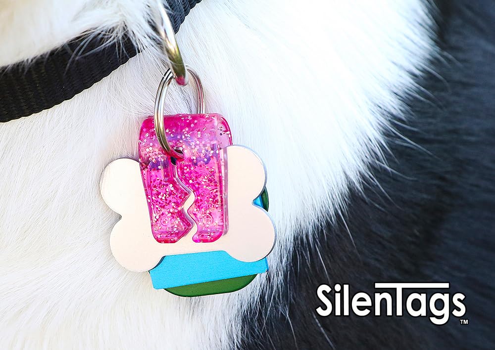 Silentags Pet Tag Silencer Clip It On, Jingle'S Gone! -Pink