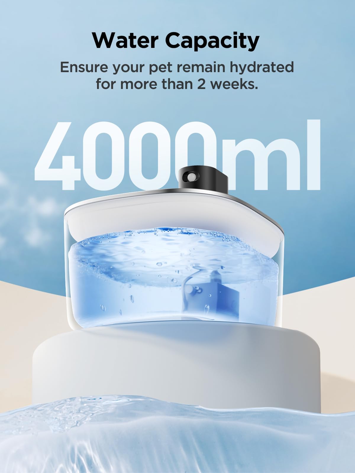 Feelneedy Cat Water Fountain Battery Operated, 4L/135 Fl Oz Pet Water Fountain For Cats And Dog With Motion Sensor, Wireless Ultra Quiet Cat Drinking Fountain With 2 Filters (Black Ypd-C004P)