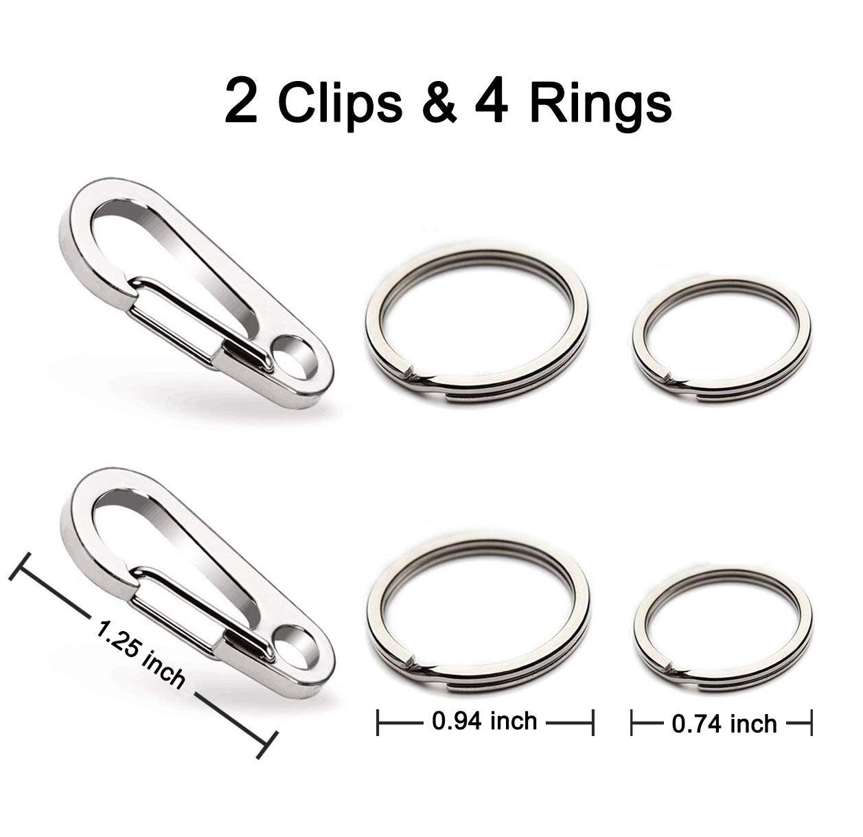 Comtim 2 Pack Dog Tag Clips, Stainless Steel Heavy Duty Quick Clips Pet Id Tag Holder For Dog/Cat Collar And Harness