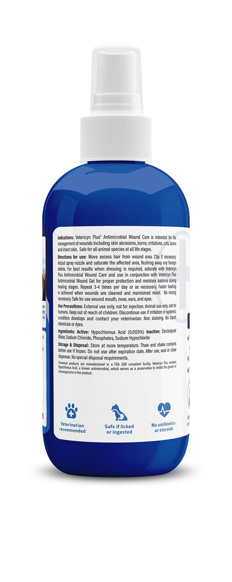 Vetericyn Plus Dog Wound Care Spray | Healing Aid and Skin Repair, Clean Wounds, Relieve Dog Skin Allergies, Safe for All Animal