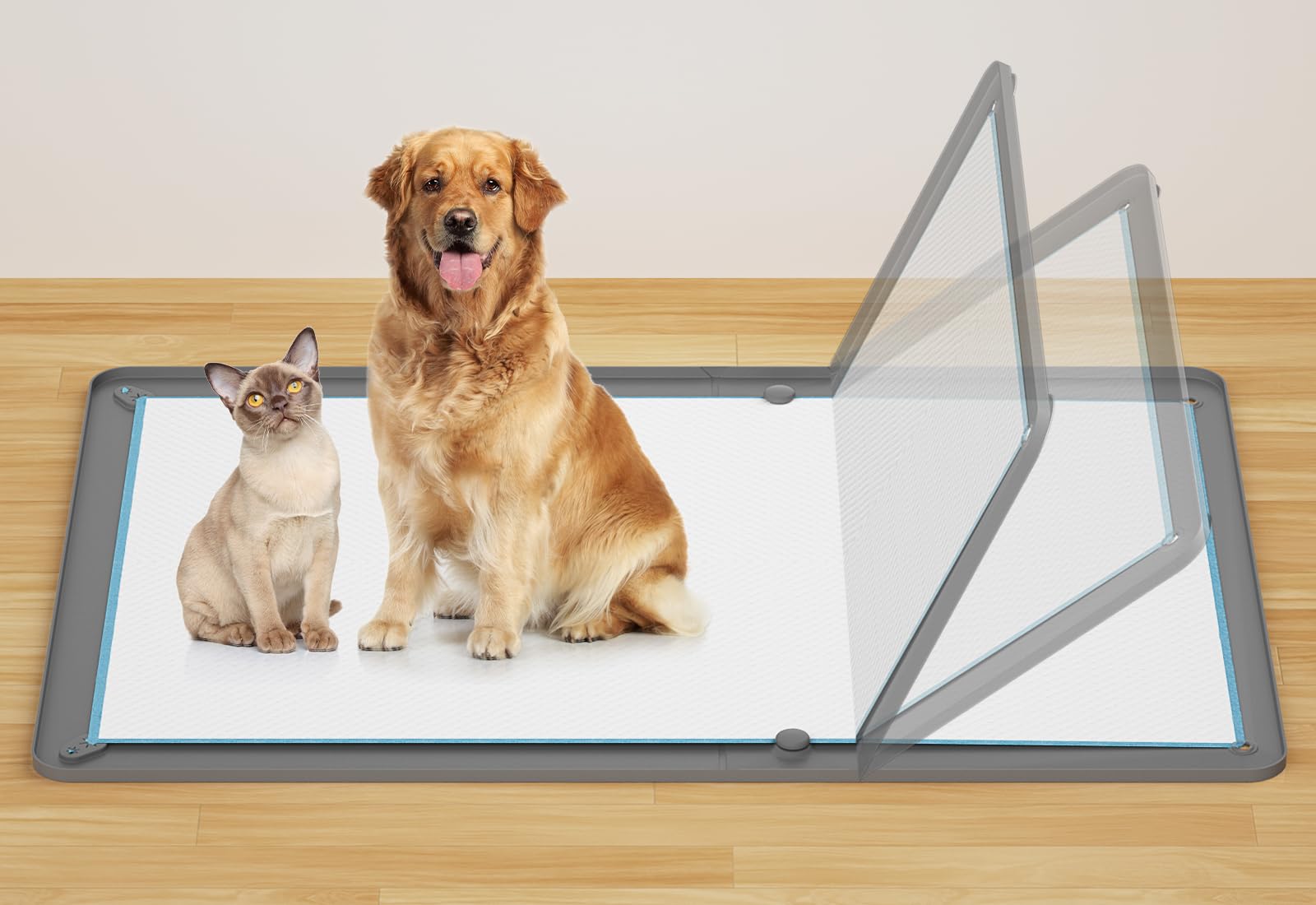 Puppy Pee Pads Holder For Dog Training Pads, Soft Potty Pads Tray With High Edge Leakproof For Floor Protect, 24' X 35' Non-Sk