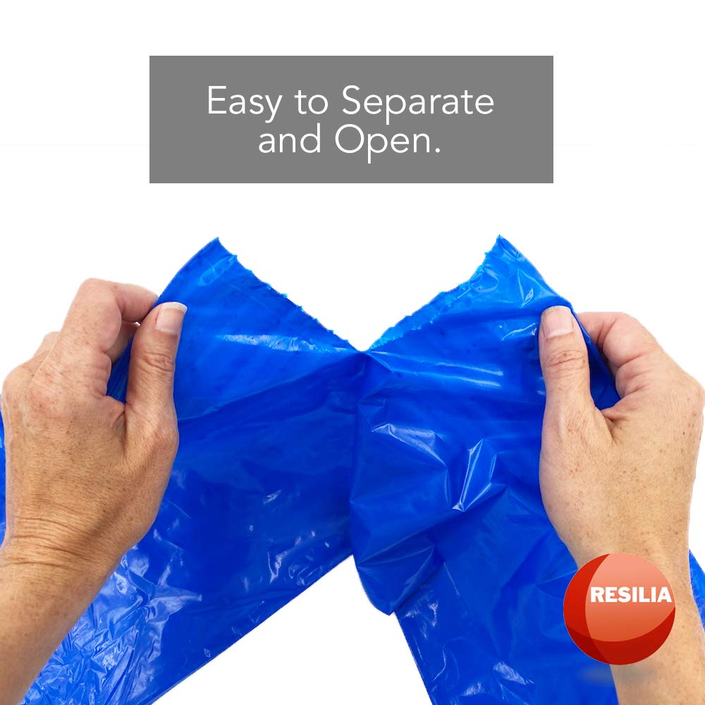 Resilia Commercial Grade Dog Poop Bags - Heavy Duty Pet Waste Removal Bag For Dogs, Cats, And Other Animals, Unscented, Blue, 1 Roll Of 200 Bags