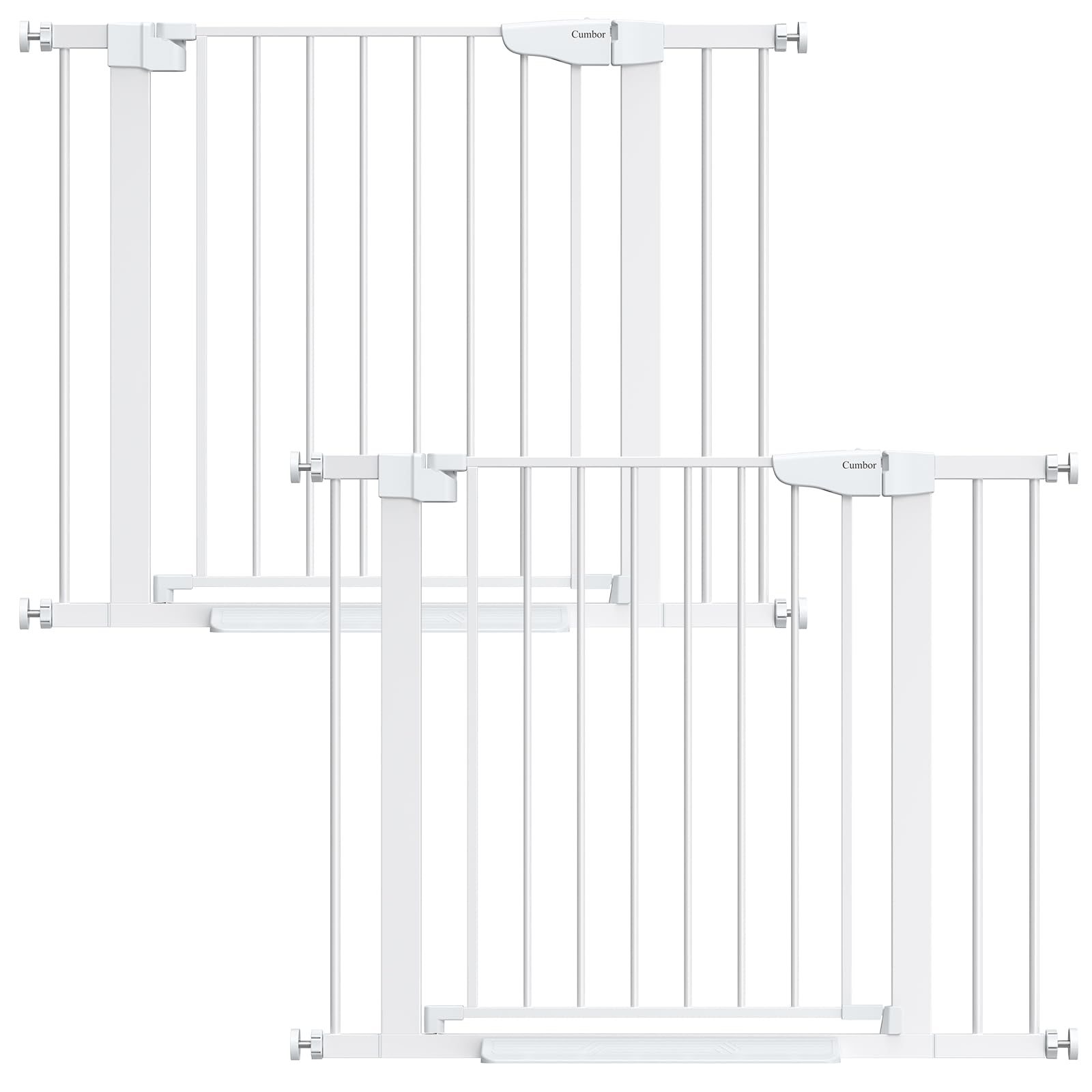 Cumbor 2 Pack 29.7-40.6' Baby Gate For Stairs, Mom'S Choice Awards Winner-Dog Gate For Doorways, Pressure Mounted Self Closing Pet Gates For Dogs Indoor, Safety Child Gate With Easy Walk Thru Door