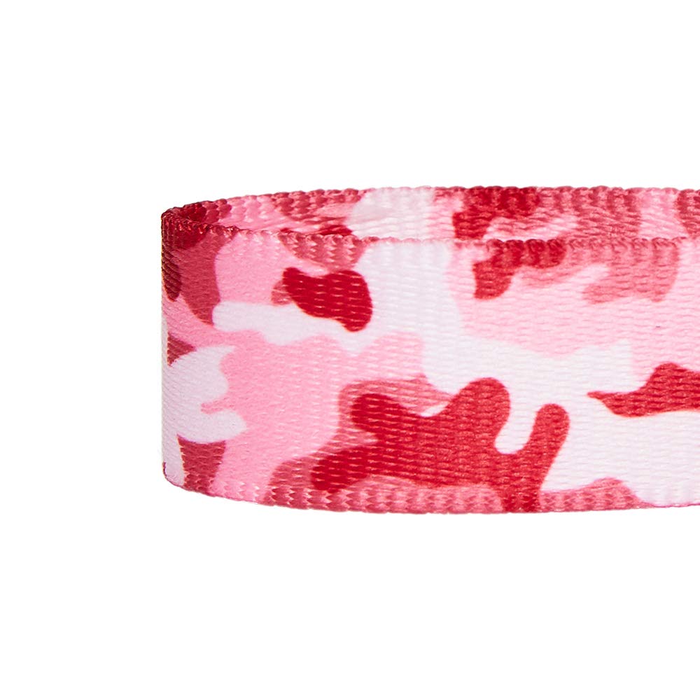 Blueberry Pet Essentials Pink Camo Print Camouflage Adjustable Dog Collar, Large, Neck 18''-26''