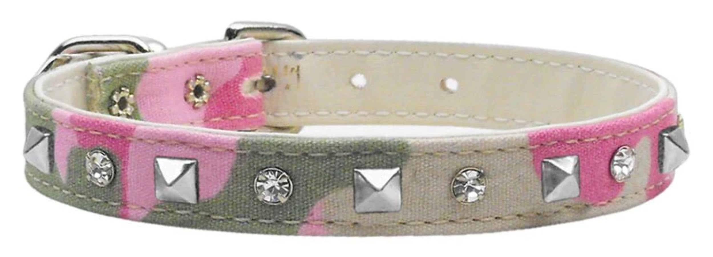 Dog, Puppy and Pet Collar, Camo Crystal & Pyramid Green Camo 12