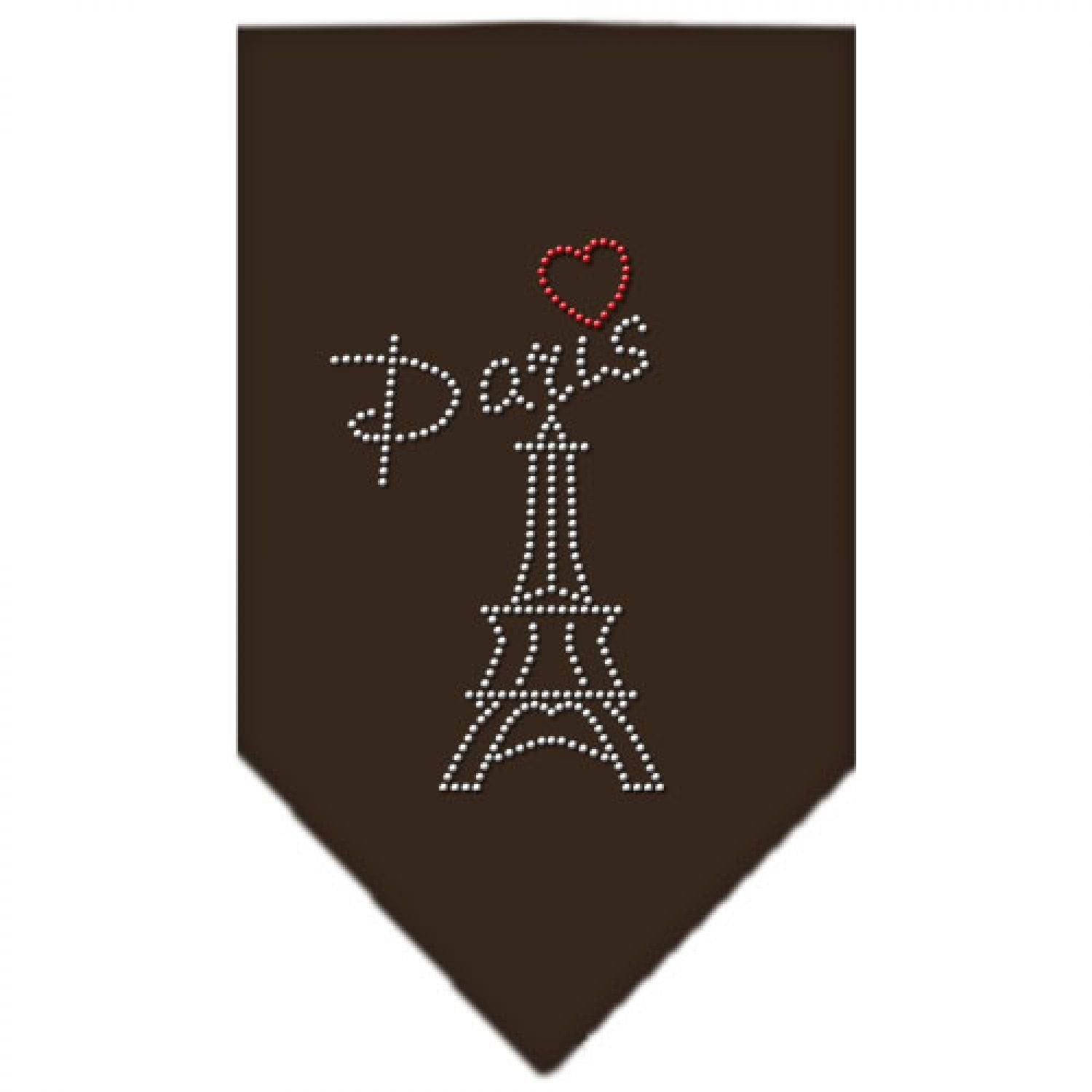 Mirage Pet Products Paris Rhinestone Bandana, Large, Cocoa