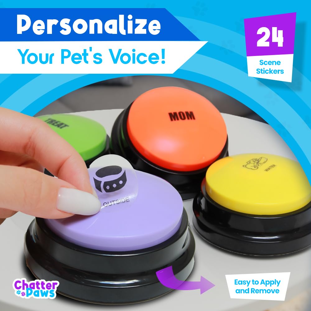 Dog Buttons For Communication - Loud Dog Buttons Talk, Abs Plastic Dog Training Button, 30S Recordable Dog Talking Button Set Wi