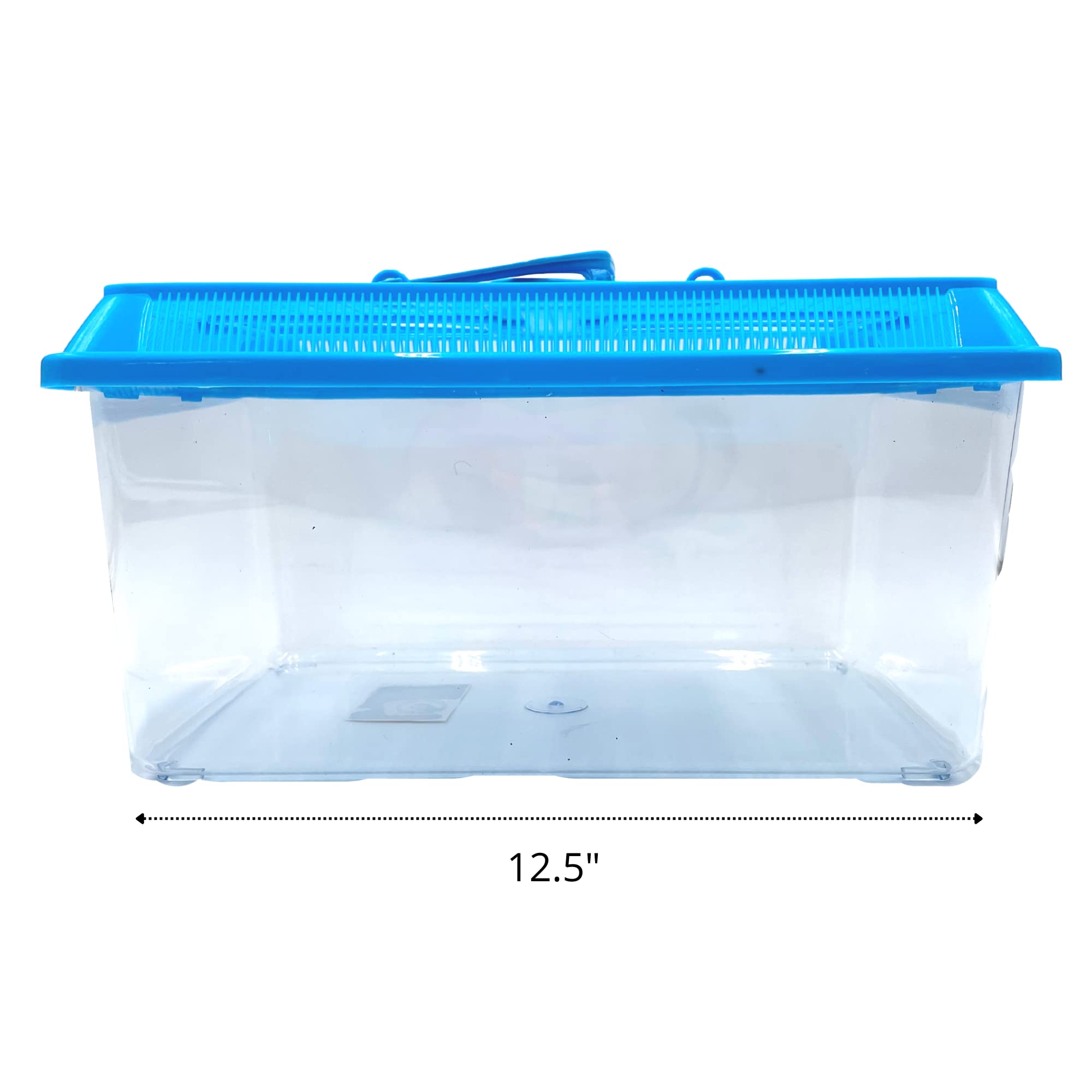Needzo Hermit Crab Tank With Carrier Handles, Plastic Terrariums For Reptiles, Crabs, Lizards, And More, 12.5 Inches