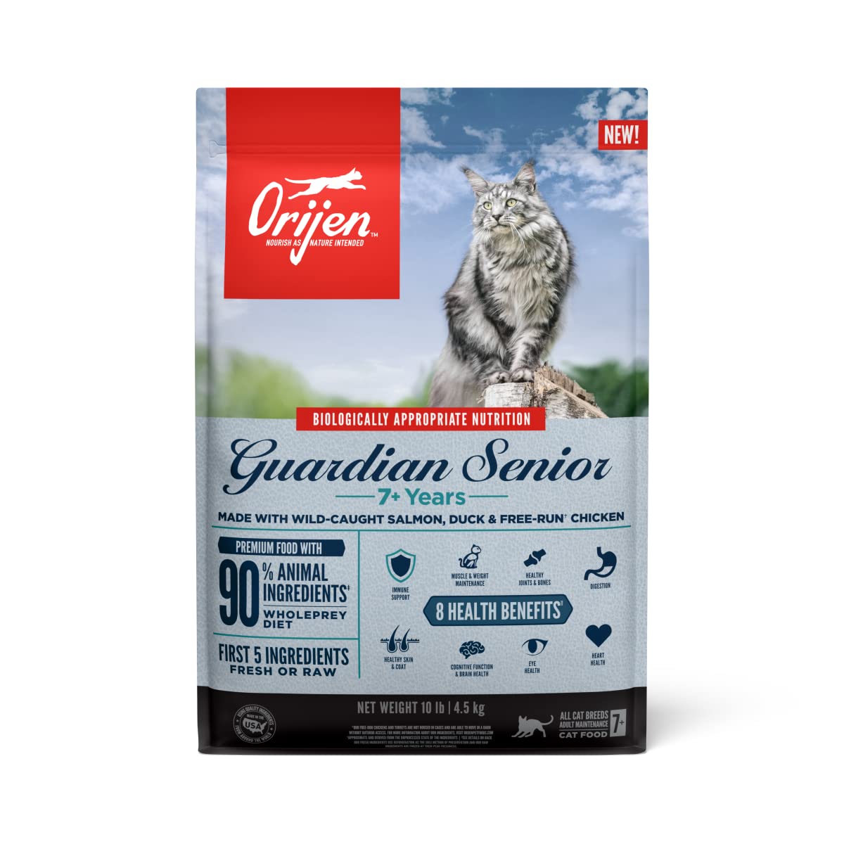 ORIJEN Guardian Senior Grain Free High Protein Premium Dry Cat Food 10lb Bag