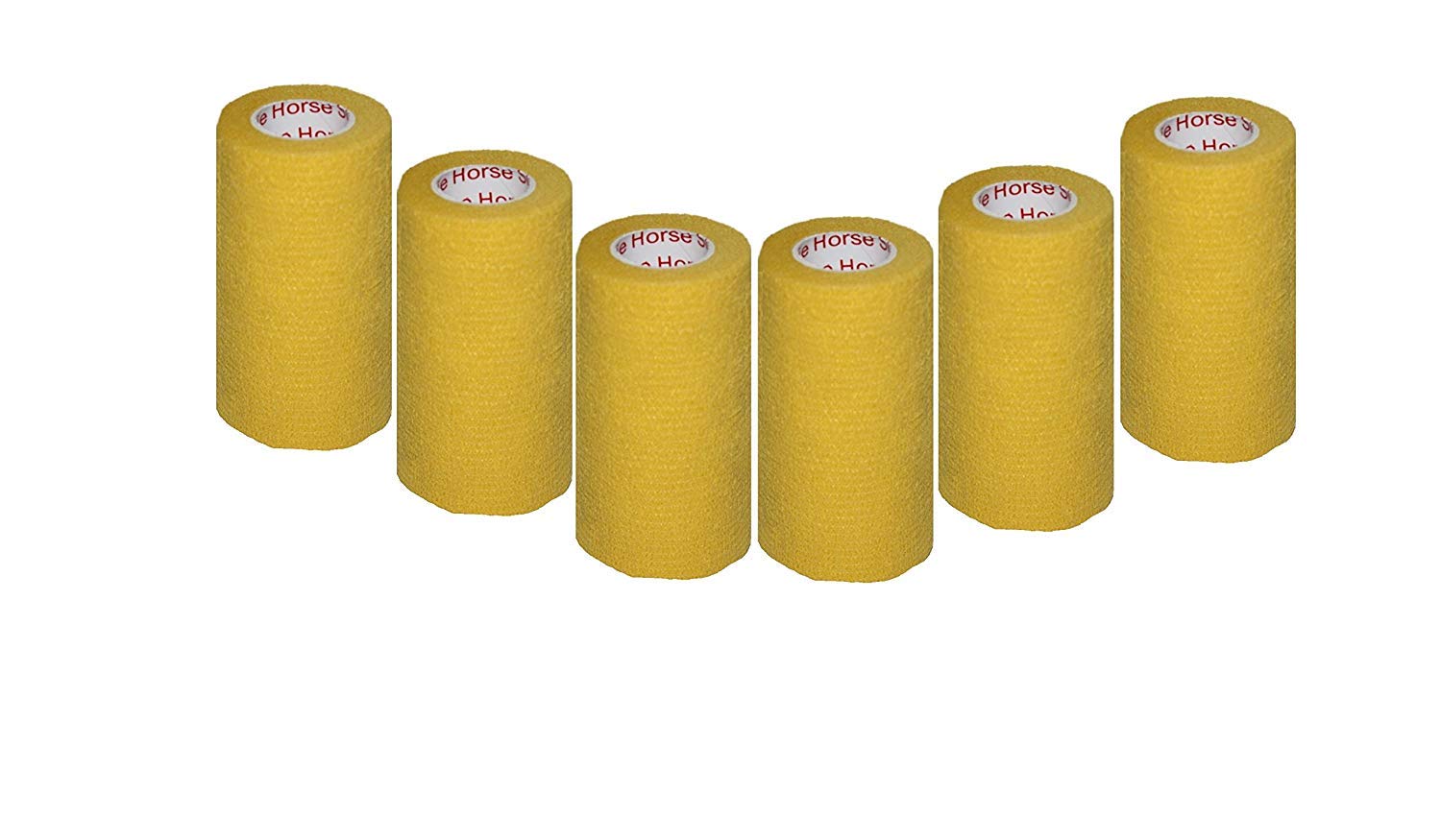 3 Inch Vet Wrap Tape Bulk (Yellow) (Pack of 6) Self Adhesive Adherent Adhering Flex Bandage Grip Roll for Dog Cat Pet Horse
