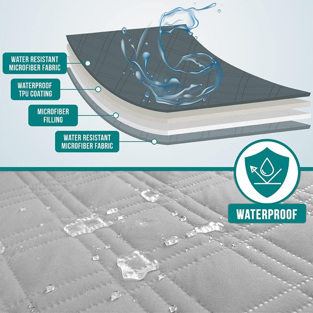 PetAmi Waterproof Bed Cover for Dogs, Pet Blanket Couch Cover, Reversible Furniture Cover Sofa Protector for Pet Cat Bed, Washab