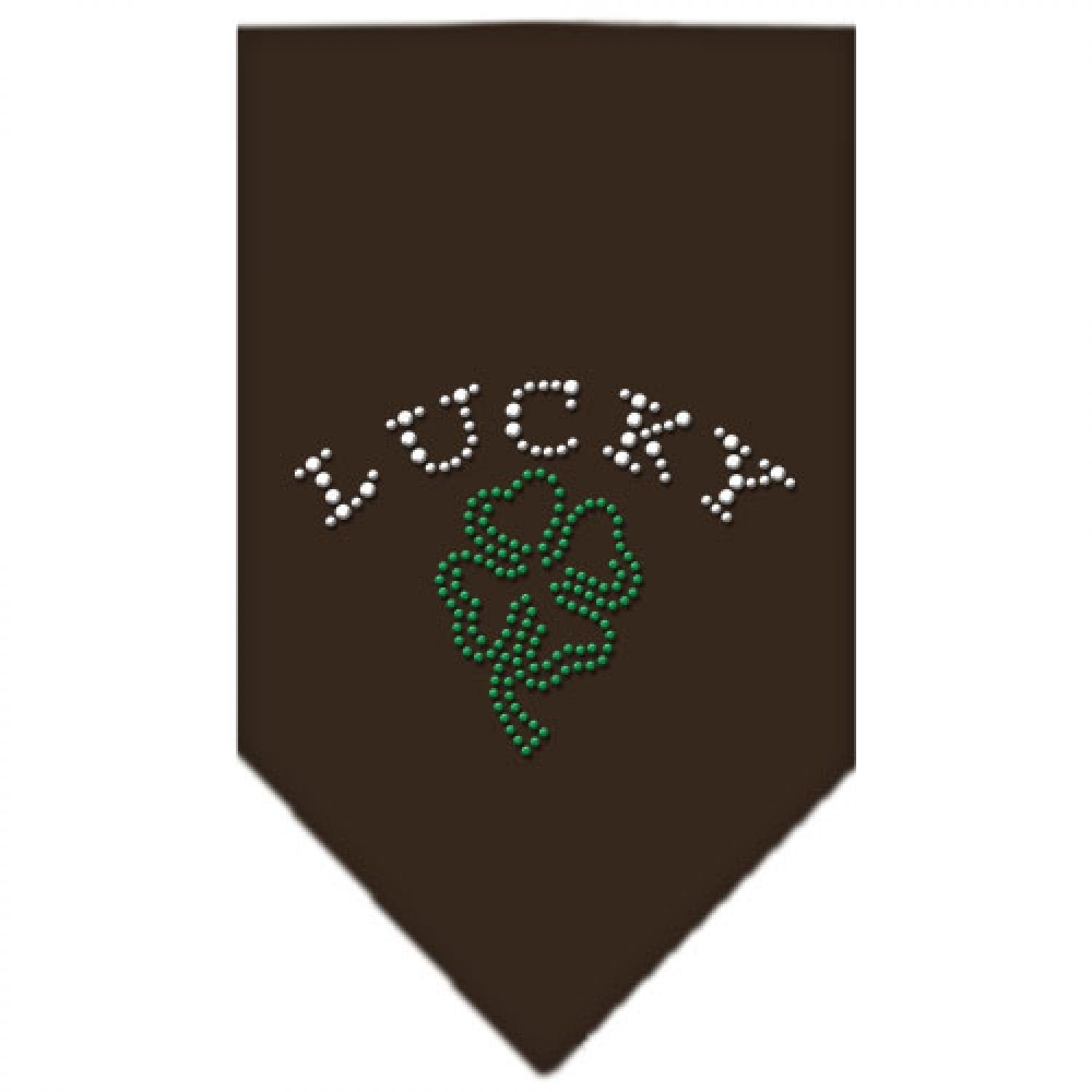 Mirage Pet Products Four Leaf Clover Rhinestone Bandana, Large, Cocoa