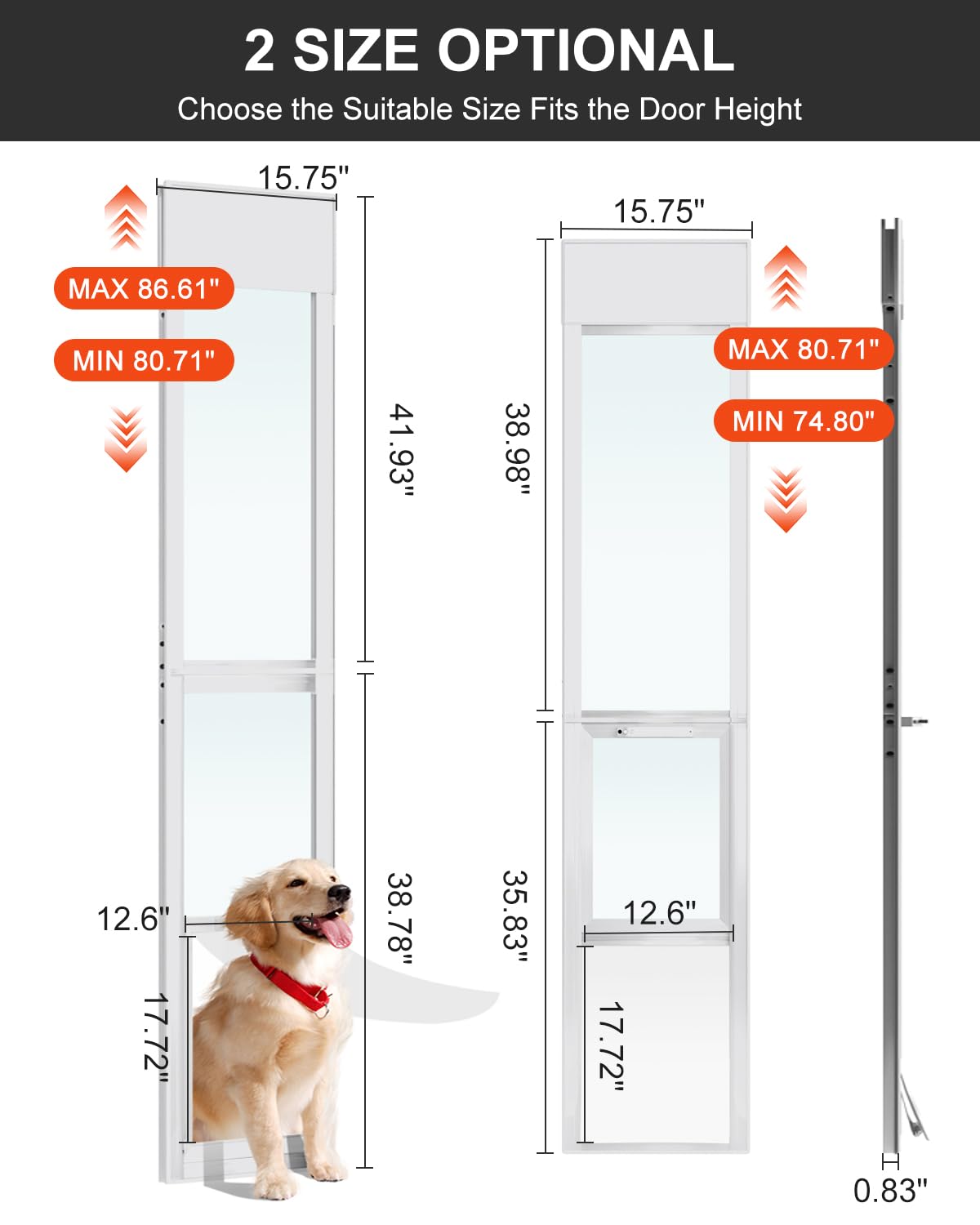 Dog Door For Sliding Glass Door With Lock, Doggy Door For Sliding Glass Doors Large Dog Up To 100 Lb, Sliding Door Dog Door Inse