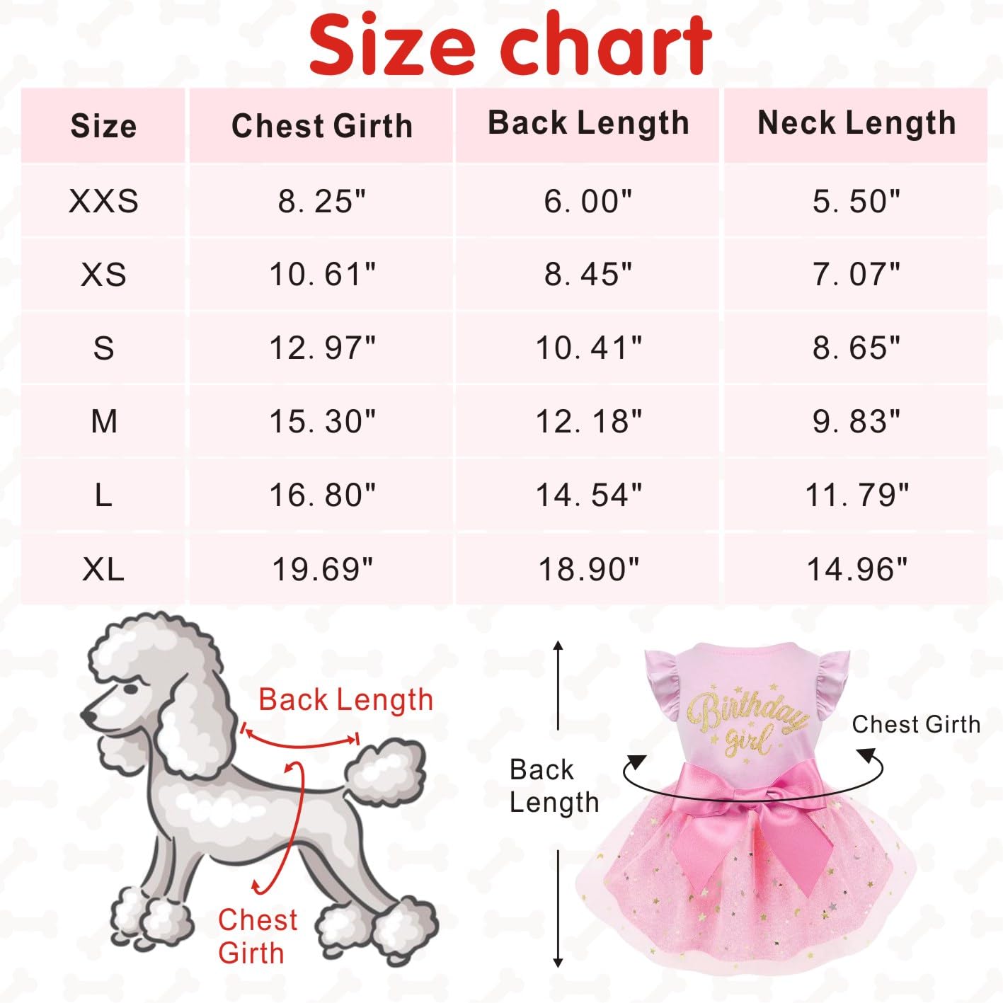 Otunrues Dog Birthday Dress Tulle With Big Bowknot Princess Dog Birthday Outfit Girls Doggie Dresses Clothes Small Pink S