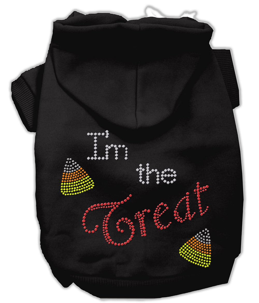 Mirage Pet Products 10' I'M The Treat Rhinestone Hoodies, Small, Black