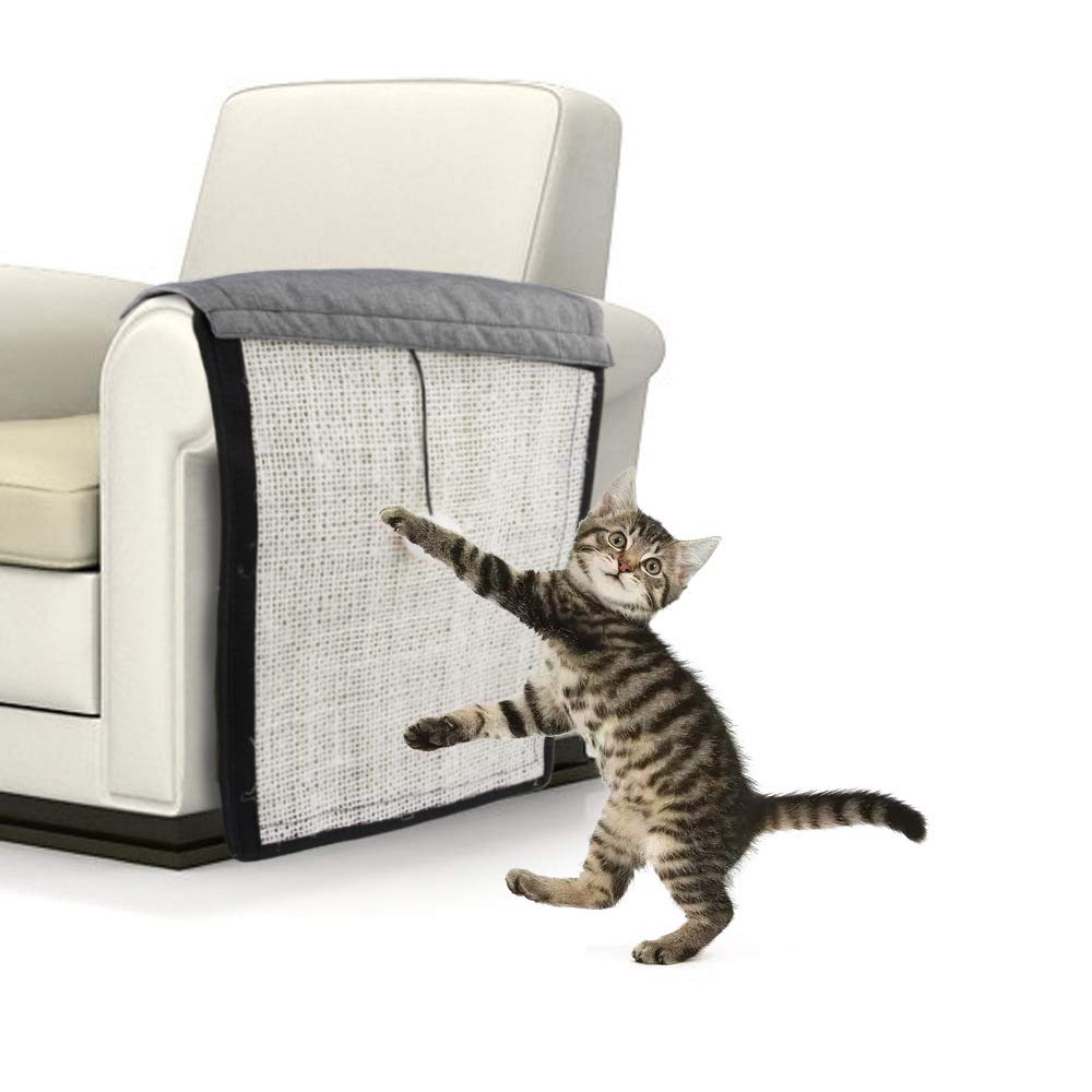 HAOZAIKEJI Cat Scratcher Mat Sofa Protector Natural Sisal Cat Scratching Mat Cat Scratch Couch Cover Heavy Duty Couch Guard Easy