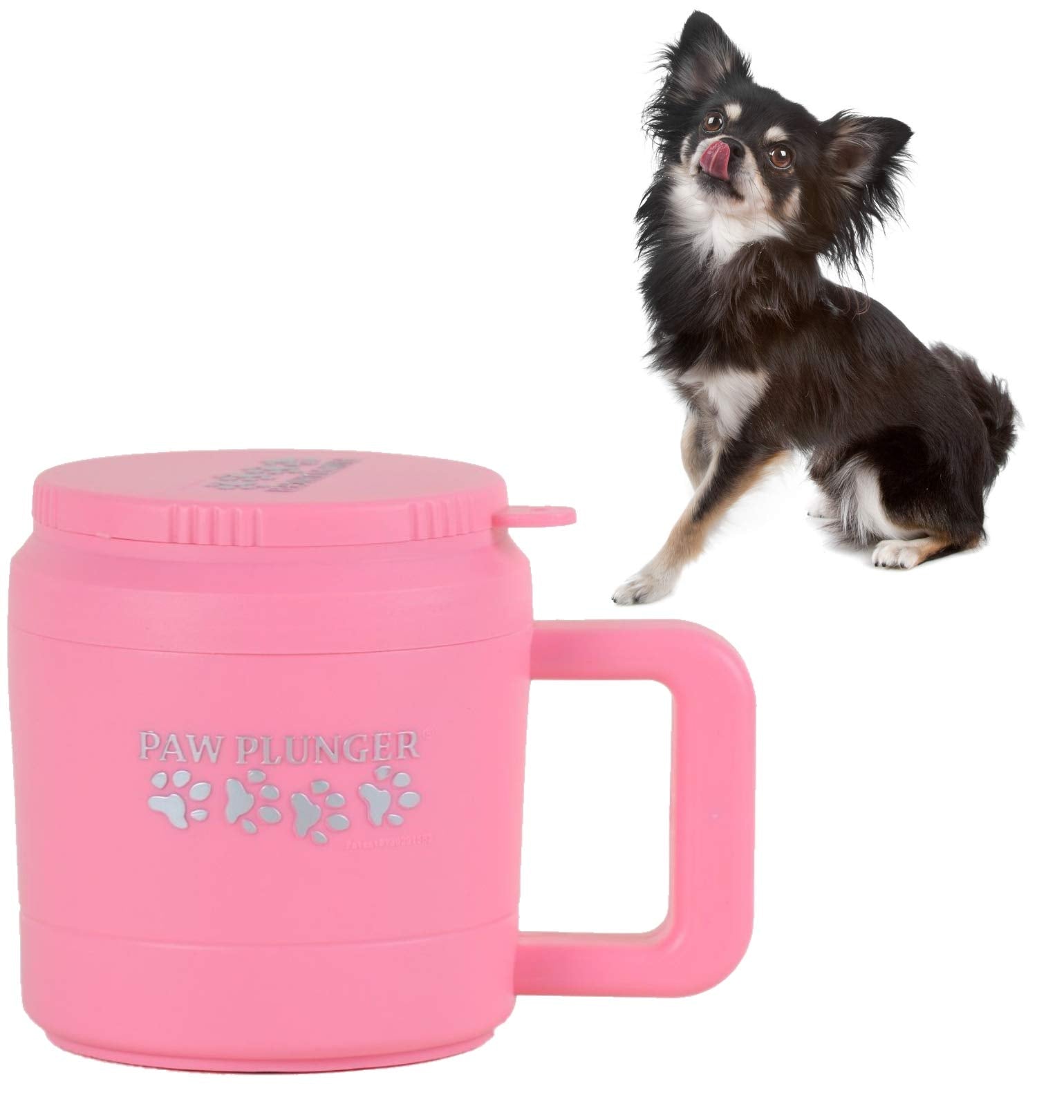 Paw Plunger – Dog Paw Cleaner - Puppy Essentials - Portable Dirty Paw Washer - Ideal For Small Dogs - Pink