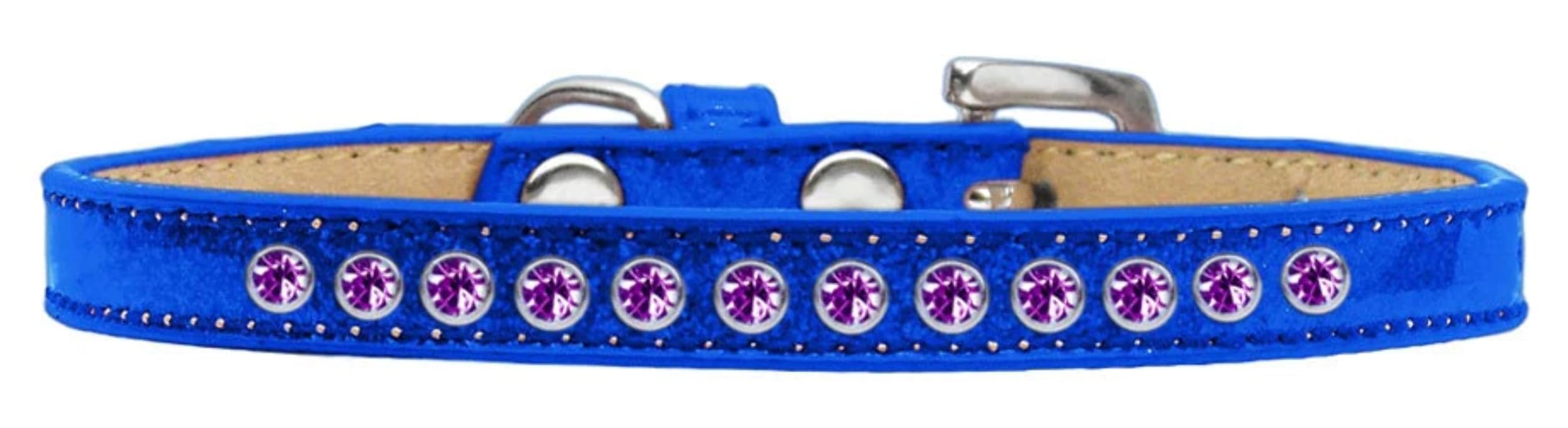 Dog, Puppy and Pet Ice Cream Collar, Purple Crystal Rimsets Emerald Green 12