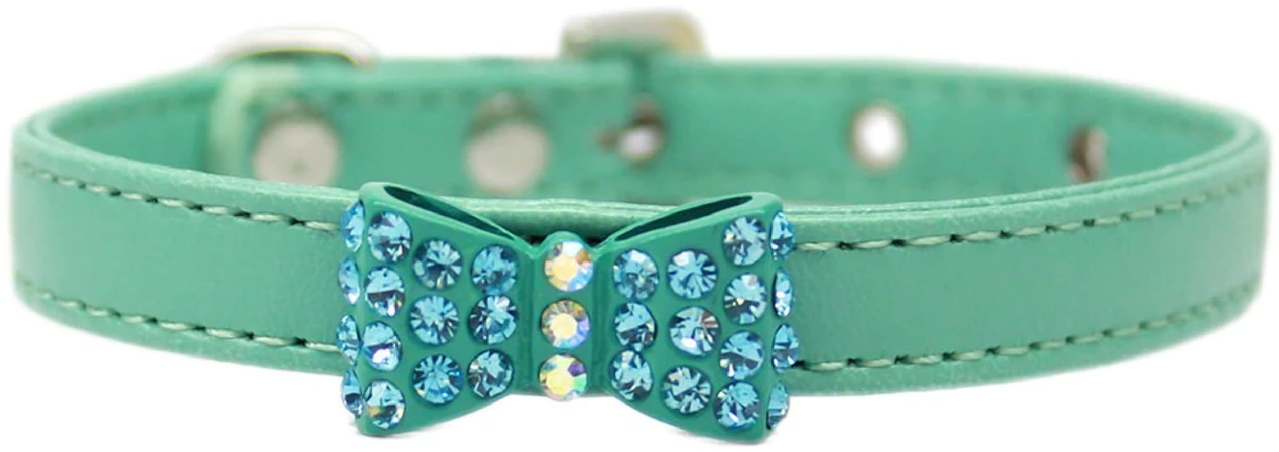 Dog, Puppy & Pet Fashion Collar, Bow-Dacious Crystal Aqua 16