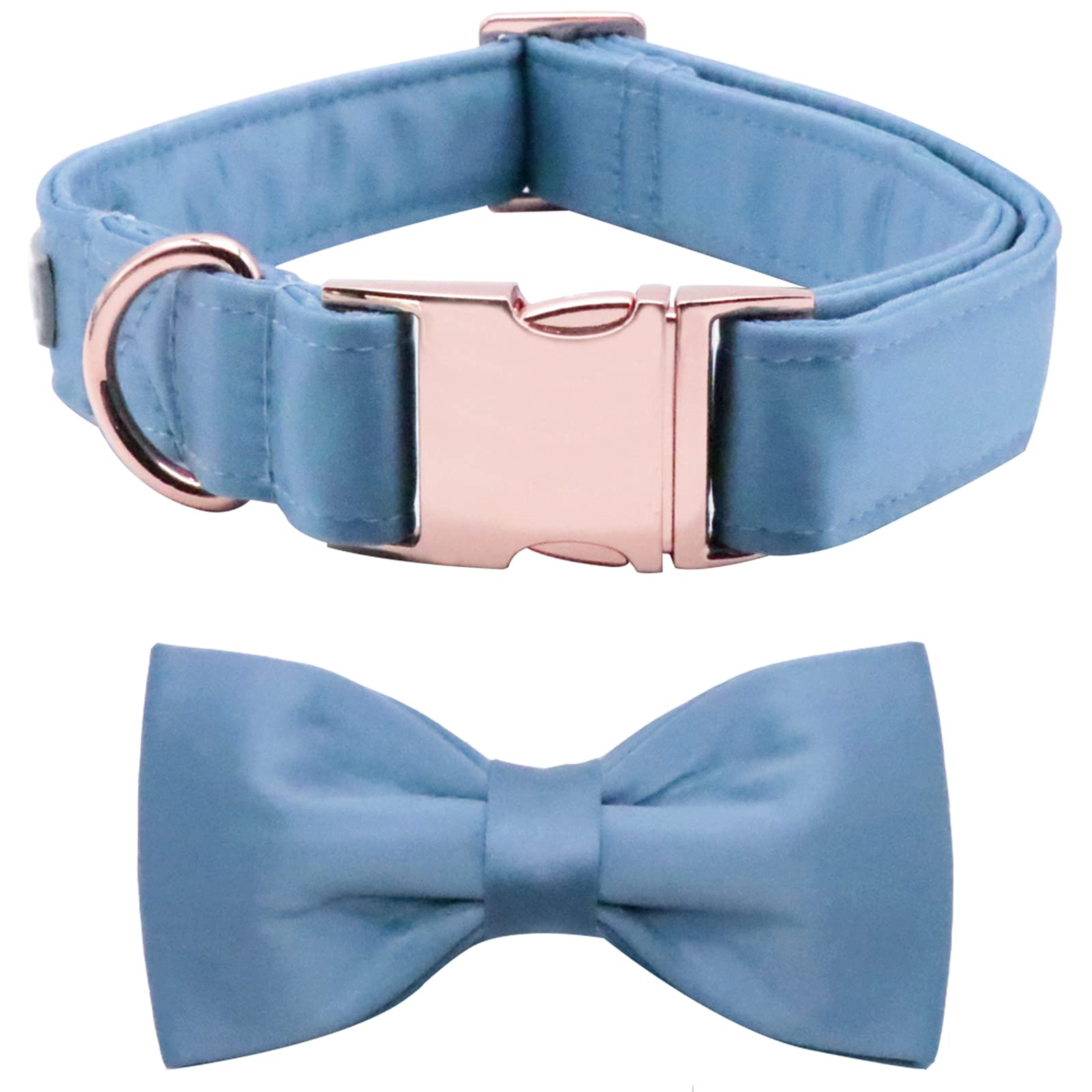 Lionet Paws Bowtie Dog Collar - Comfortable Silk Boy Dog Collar With Detachable Bow Tie For Small Dogs, Neck 10-16 Inches
