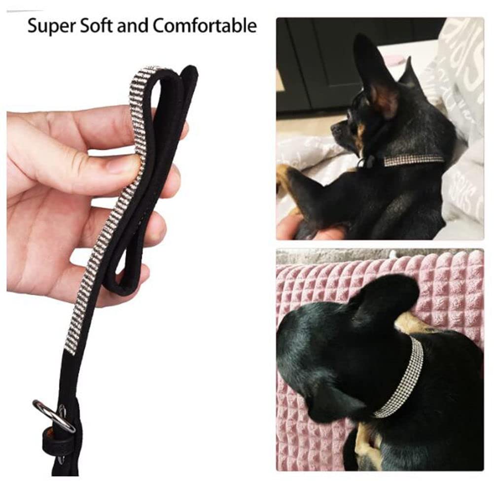 Girl Dog Collars For Medium Dogs,Black Rhinestone Dog Collars Bling Diamond Cute Sparkly Jewelry Cat Collar For Xs Small Medium